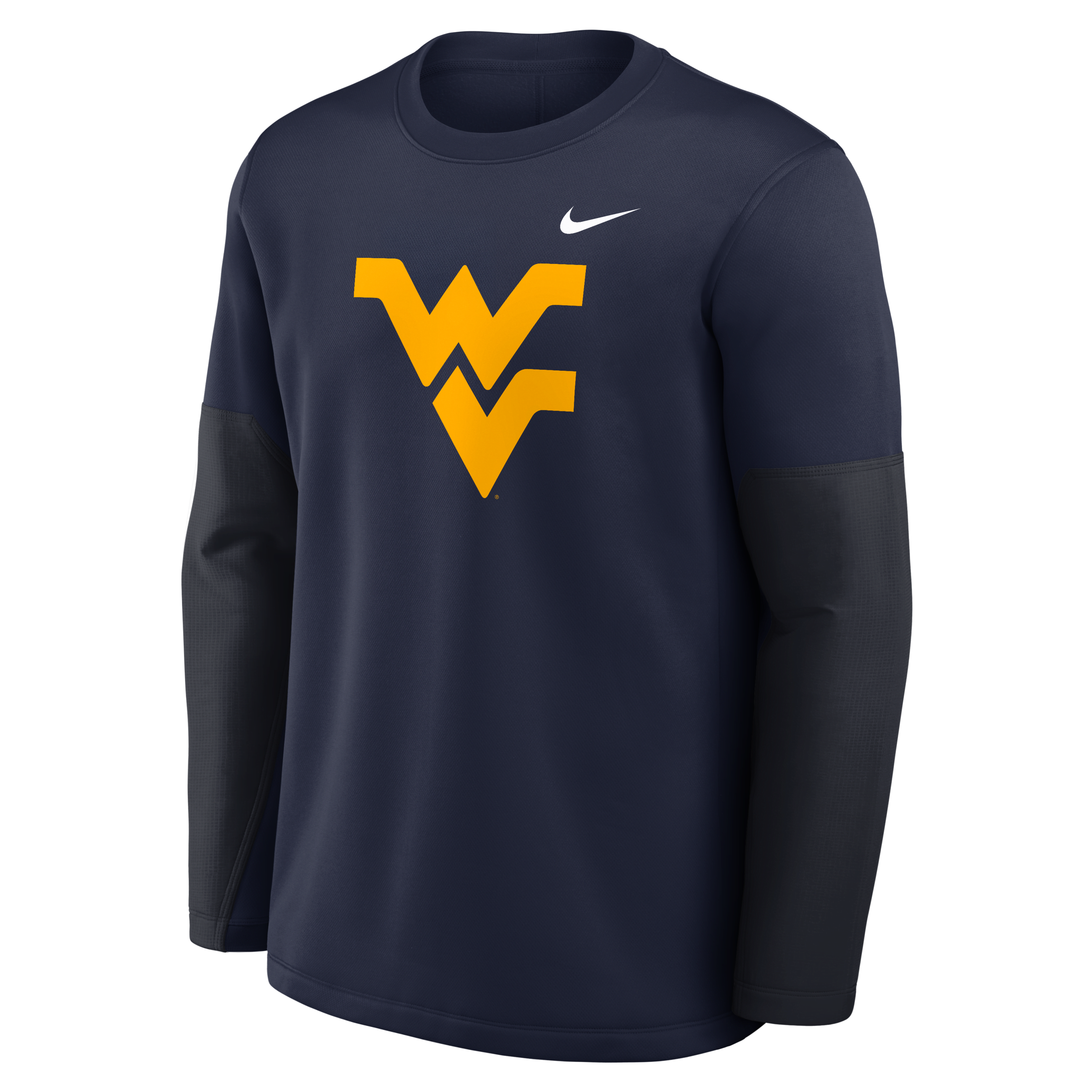 West Virginia Sideline Coach Men's Nike Therma-FIT College Long-Sleeve T-Shirt