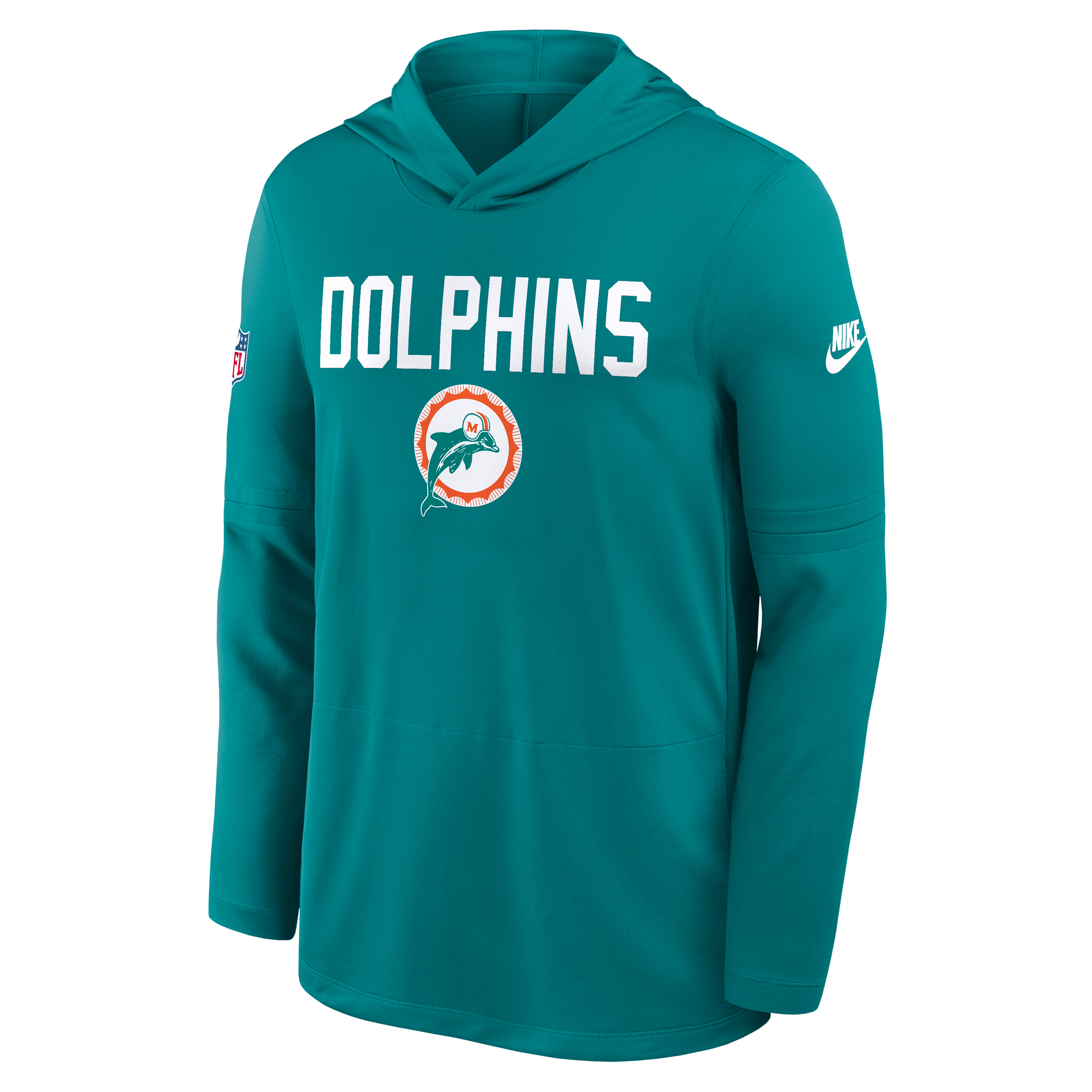 Miami Dolphins Pass Accuracy Men's Nike Dri-FIT NFL Long-Sleeve Hooded Top