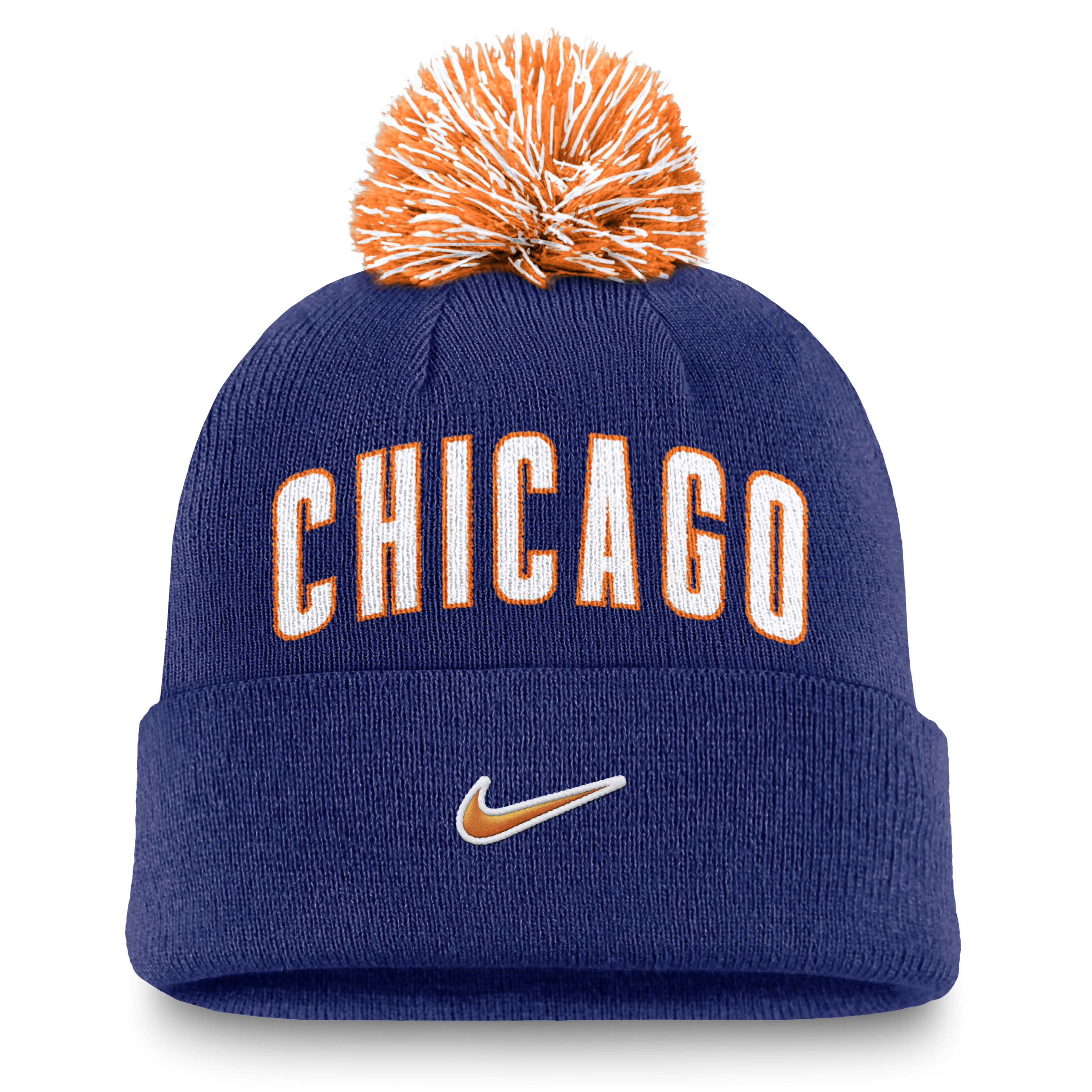 Chicago Cubs Peak Men's Nike MLB Cuffed Pom Beanie