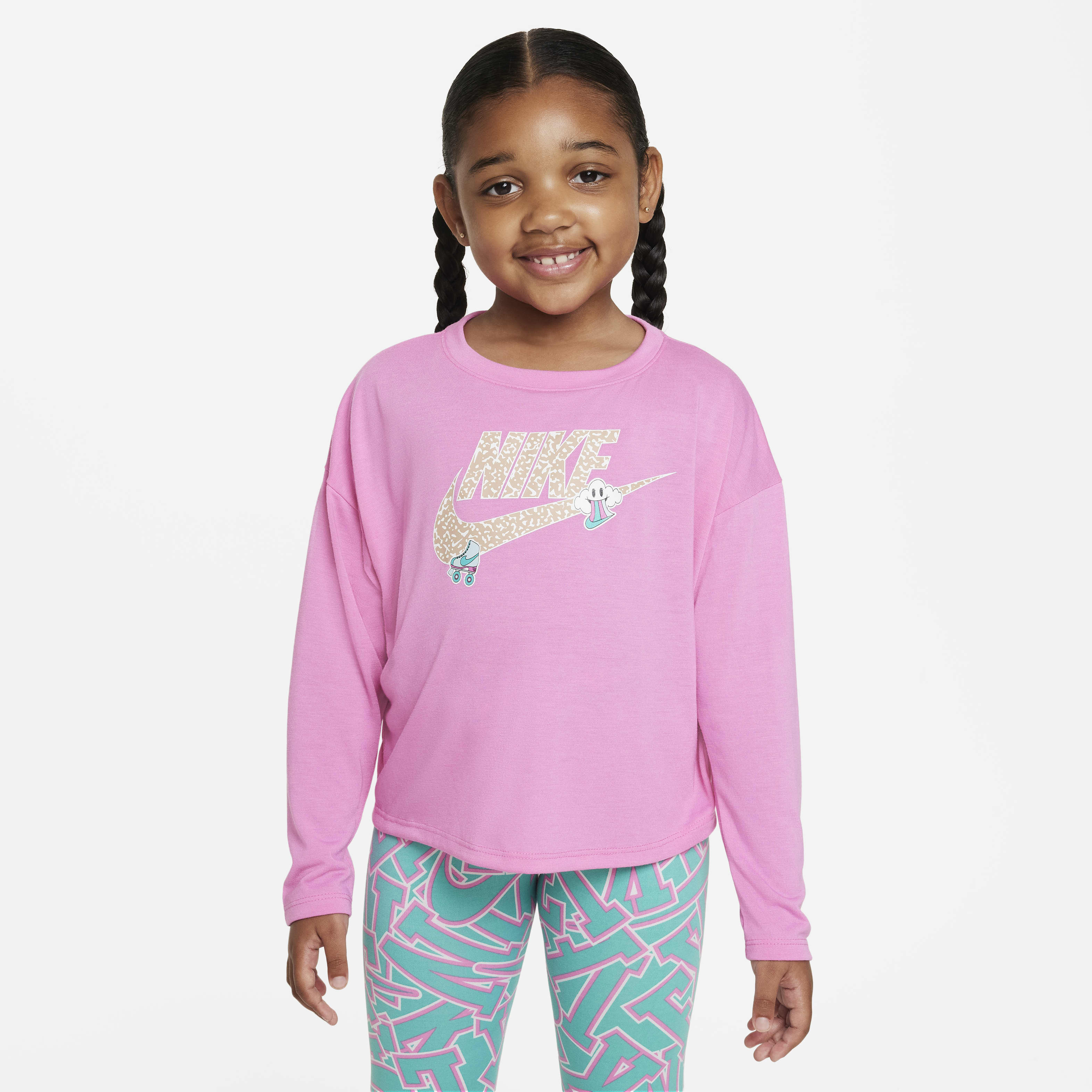 Nike Notebook Print Long Sleeve Knit Top Toddler