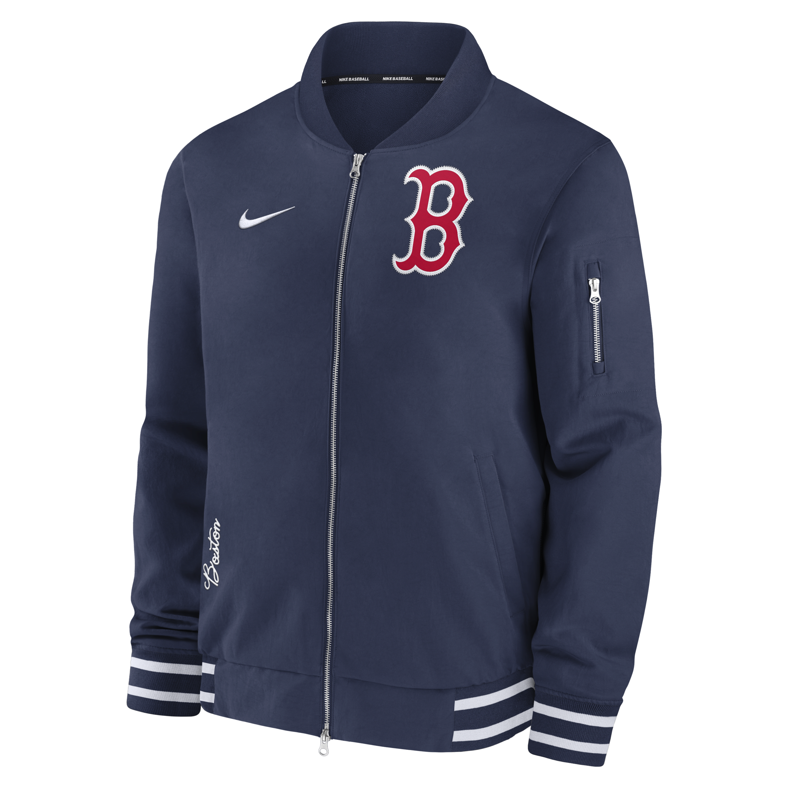 Boston Red Sox Authentic Collection Men's Nike MLB Full-Zip Bomber Jacket