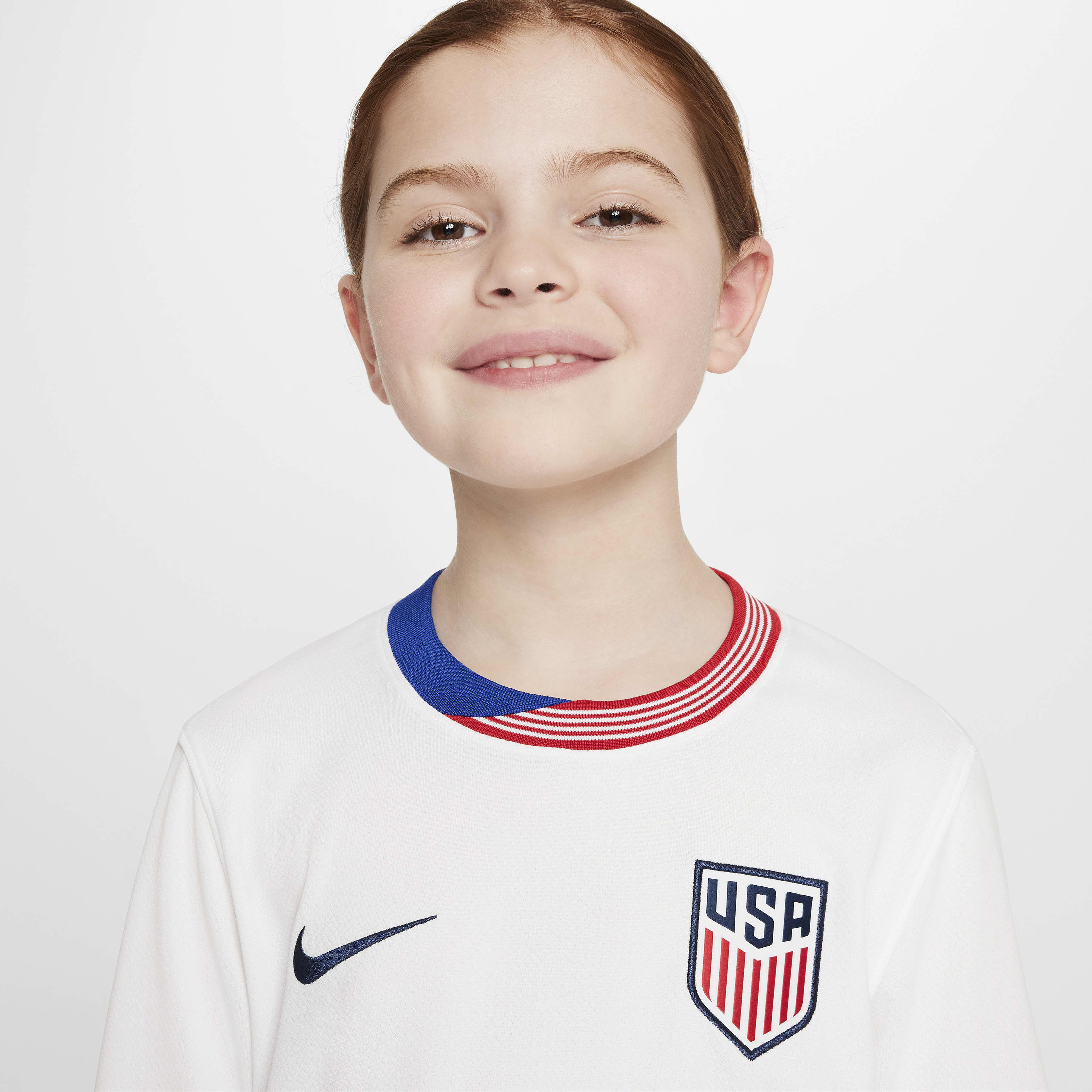 USWNT 2024 Stadium Home Big Kids' Nike Dri-FIT Soccer Long-Sleeve Replica Jersey