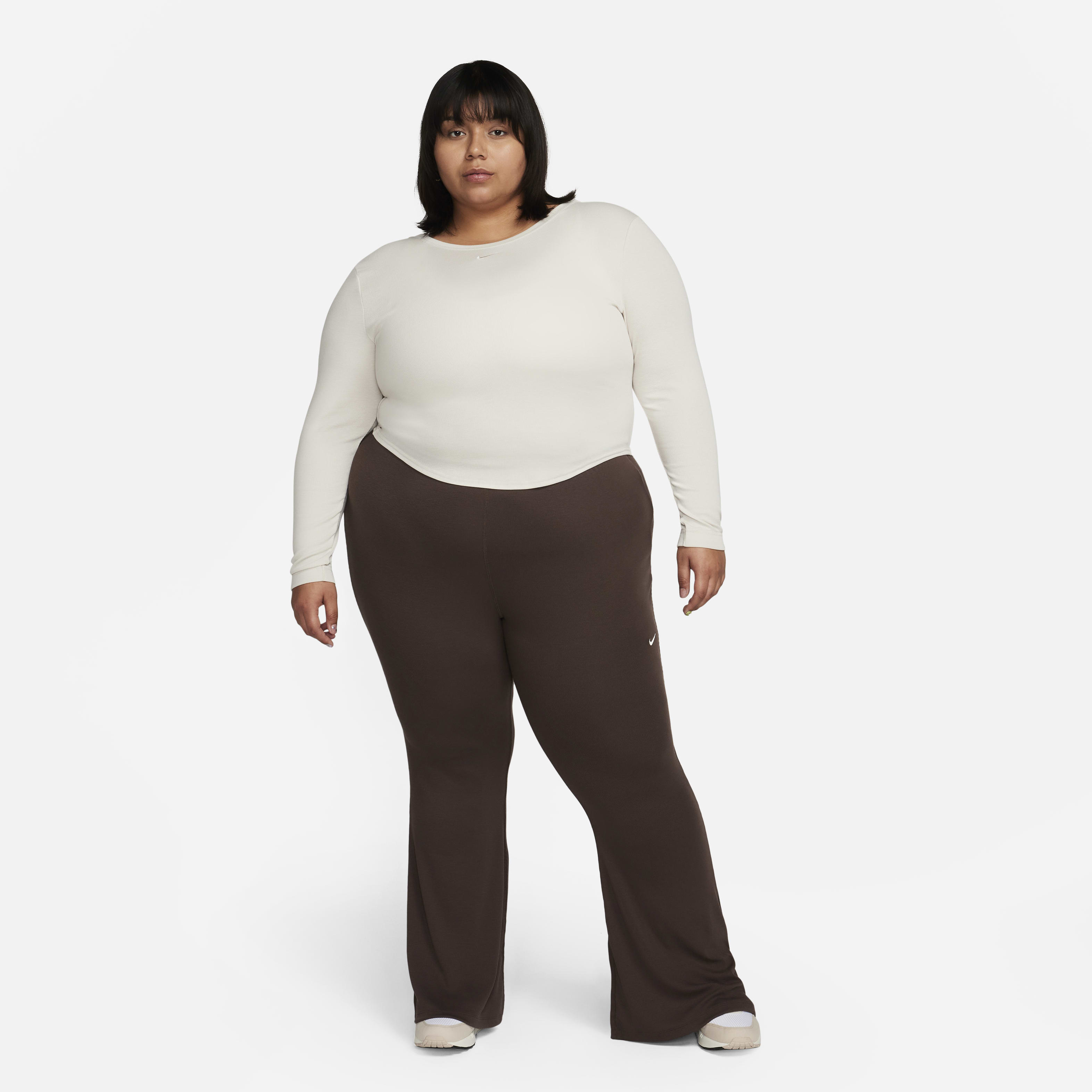 Nike Sportswear Chill Knit Women's Tight Scoop-Back Long-Sleeve Mini-Rib Top (Plus Size)