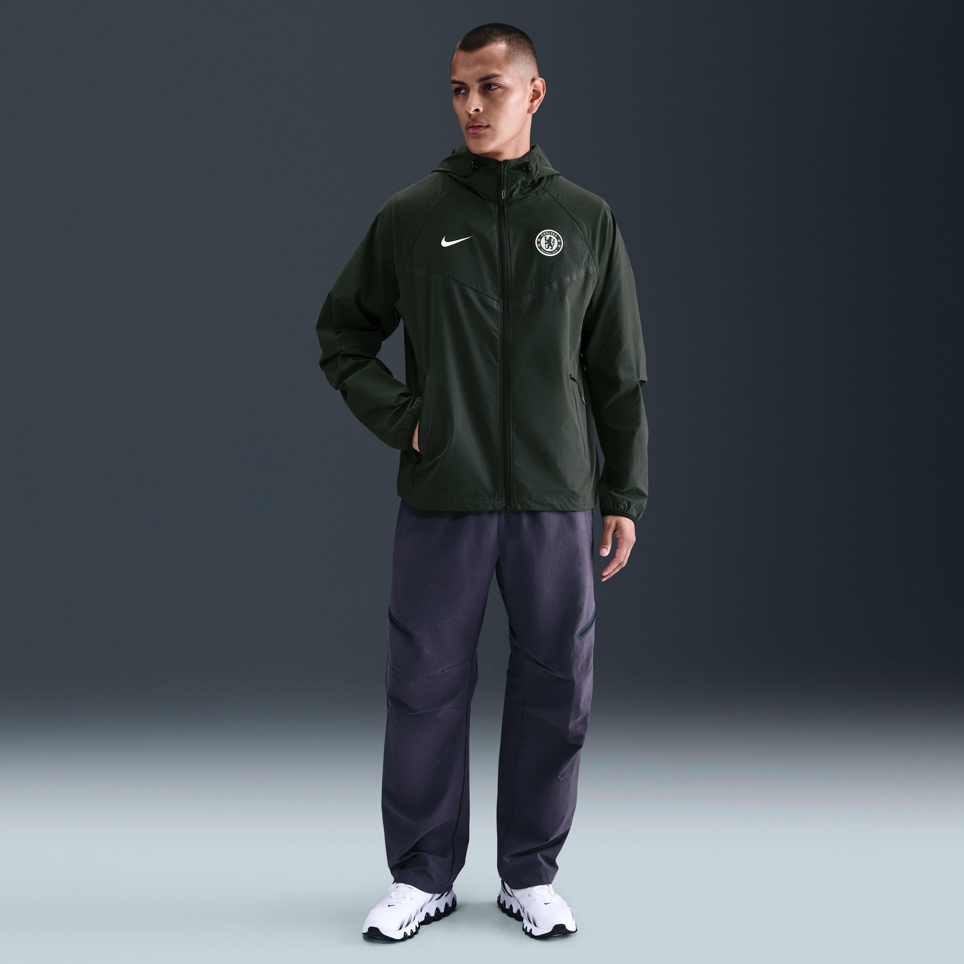 Chelsea FC Tech Windrunner Men's Nike Soccer Woven Full-Zip Jacket