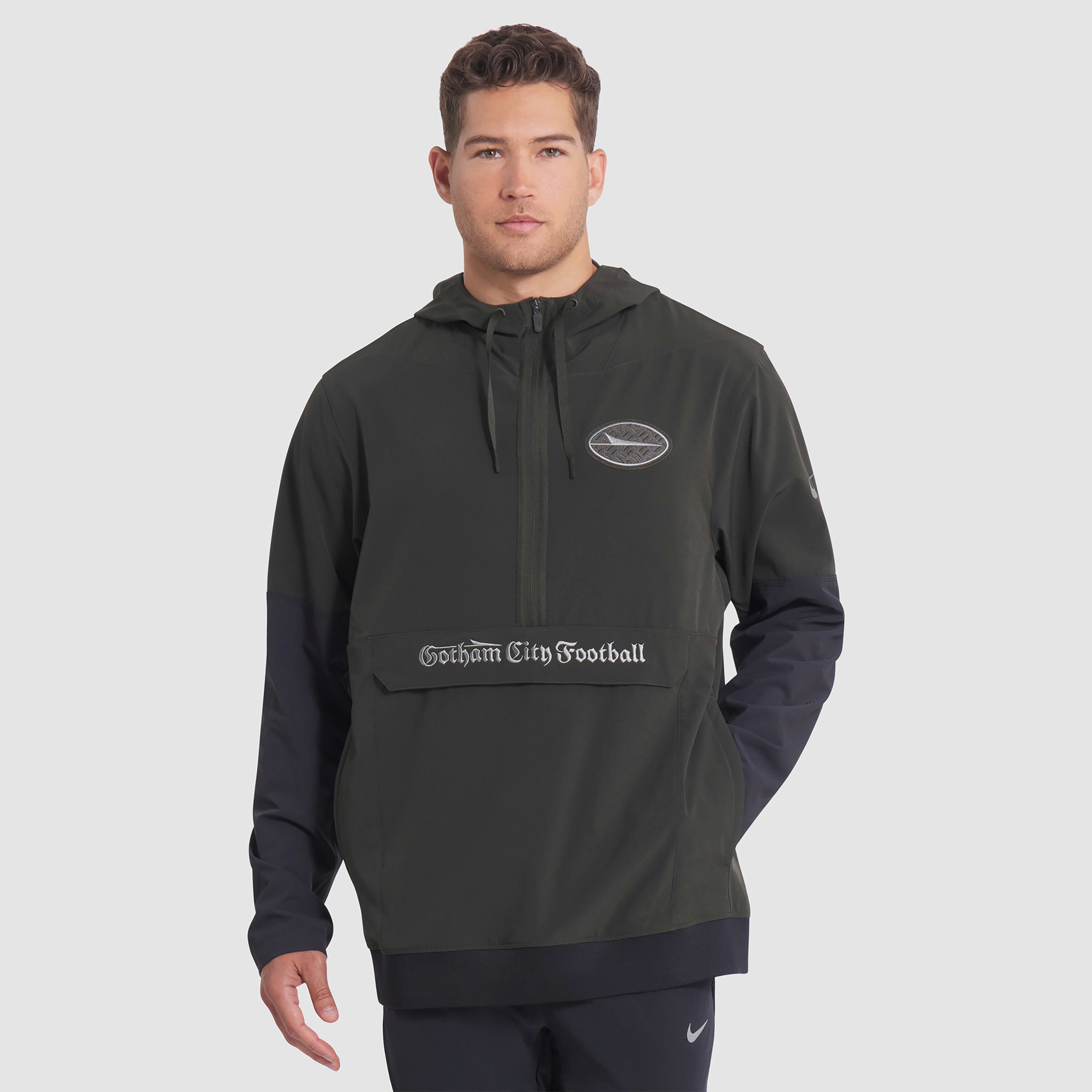 New York Jets Rivalries Collection Sideline Anorak Men's Nike NFL 1/2-Zip Hooded Jacket
