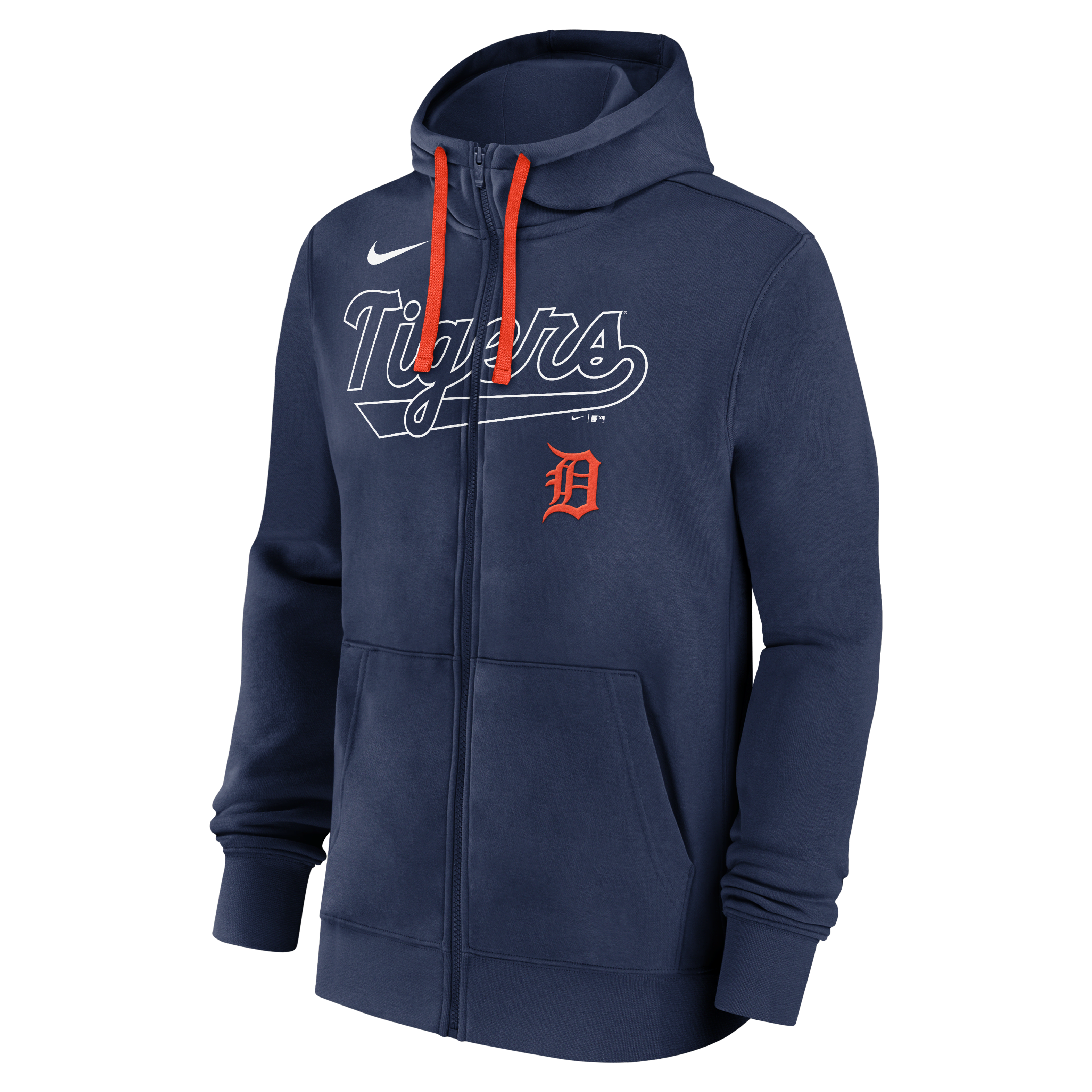 Detroit Tigers Knockout Script Men's Nike MLB Full-Zip Hoodie