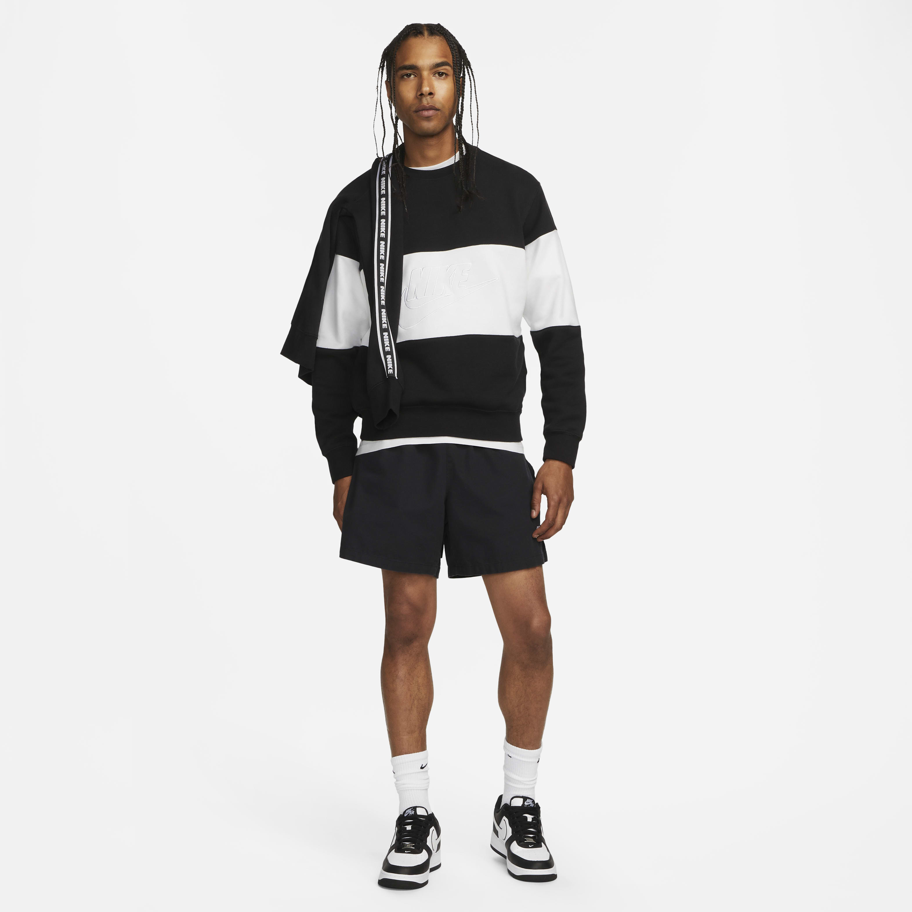 Nike Club Men's French Terry Color-Blocked Crew