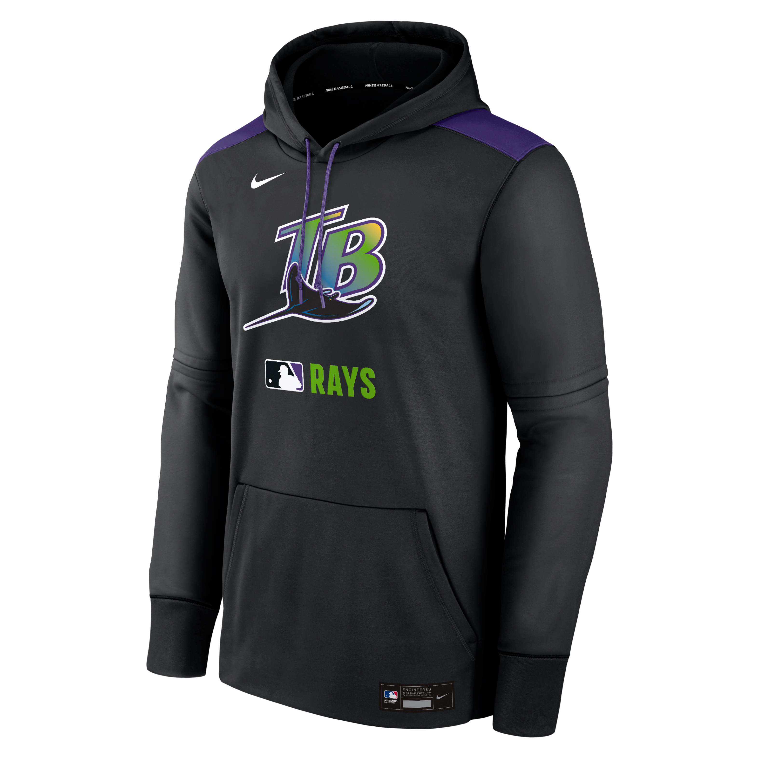 Tampa Bay Rays Authentic Collection Men's Nike Therma MLB Pullover Hoodie