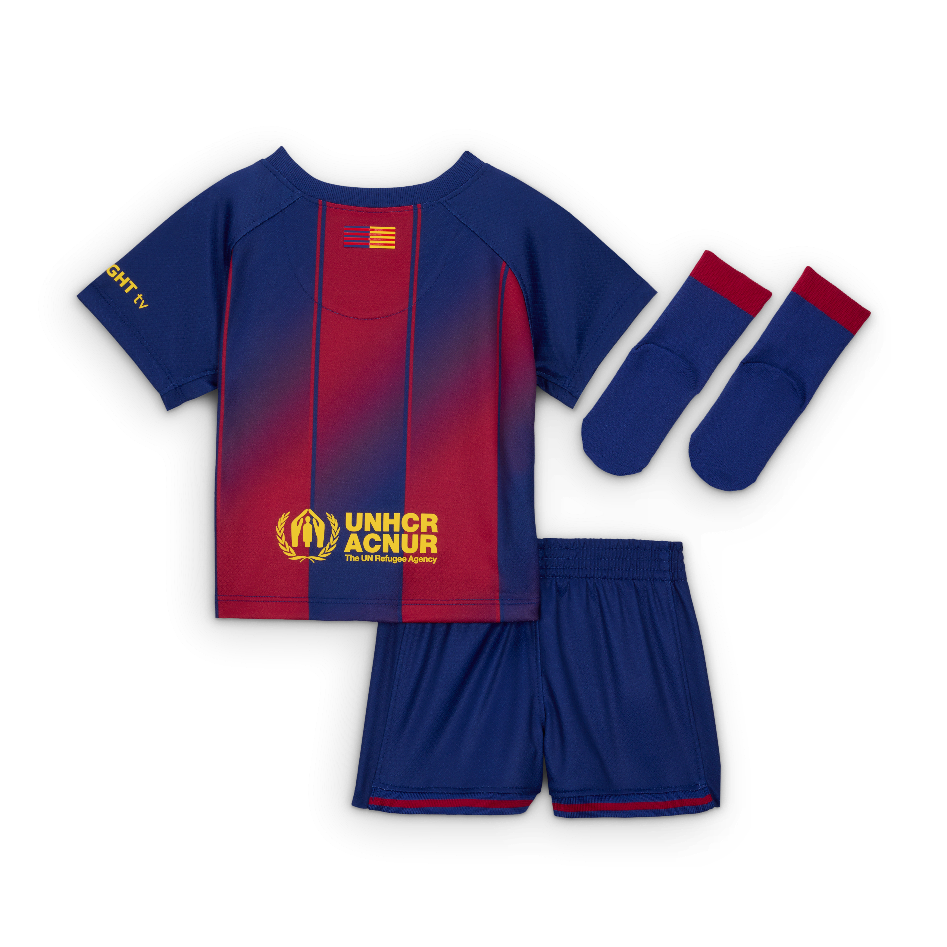 FC Barcelona 2025/26 Stadium Home Baby/Toddler Nike Soccer Replica 3-Piece Kit