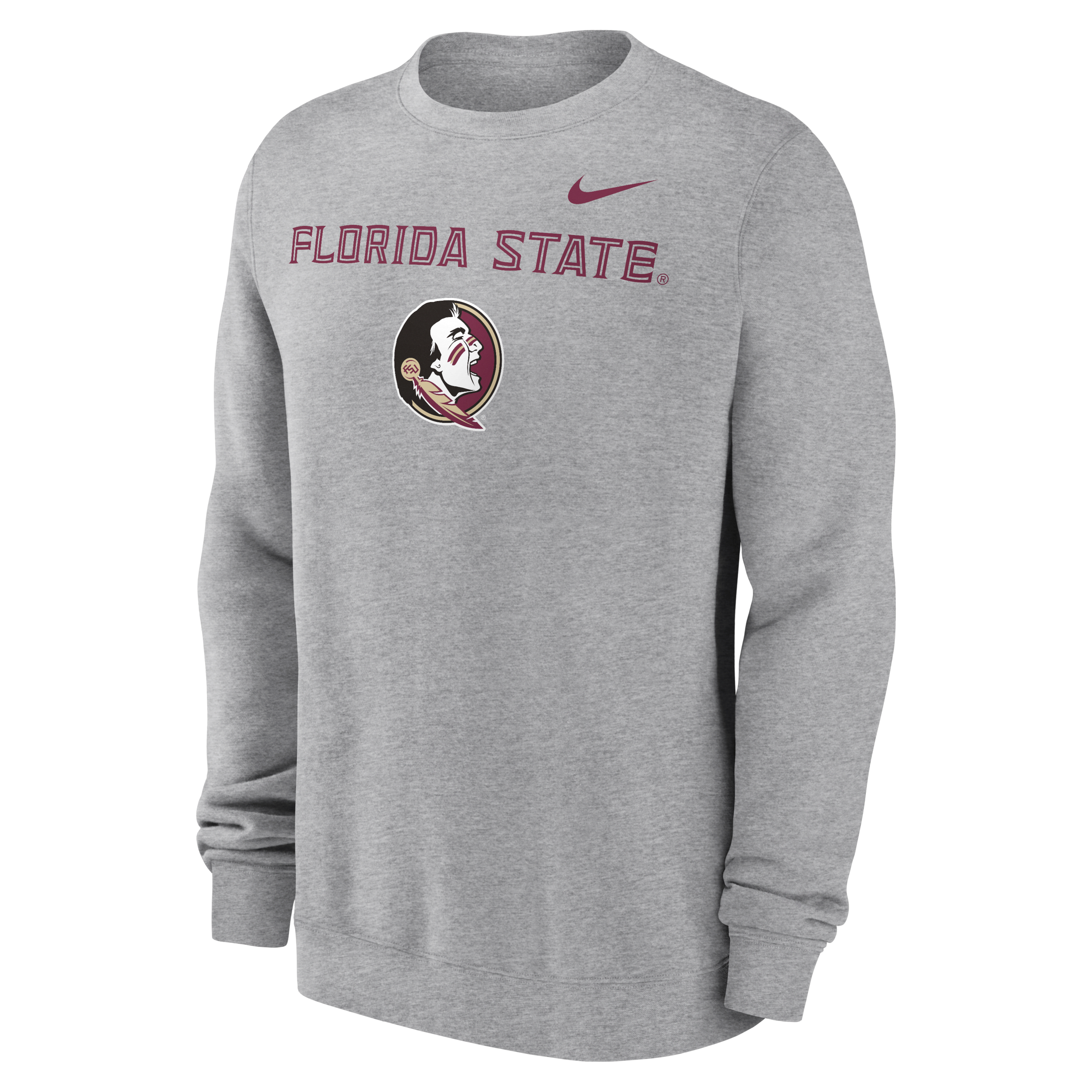 Florida State Seminoles Primetime Primary Stack Men's Nike College Pullover Crew