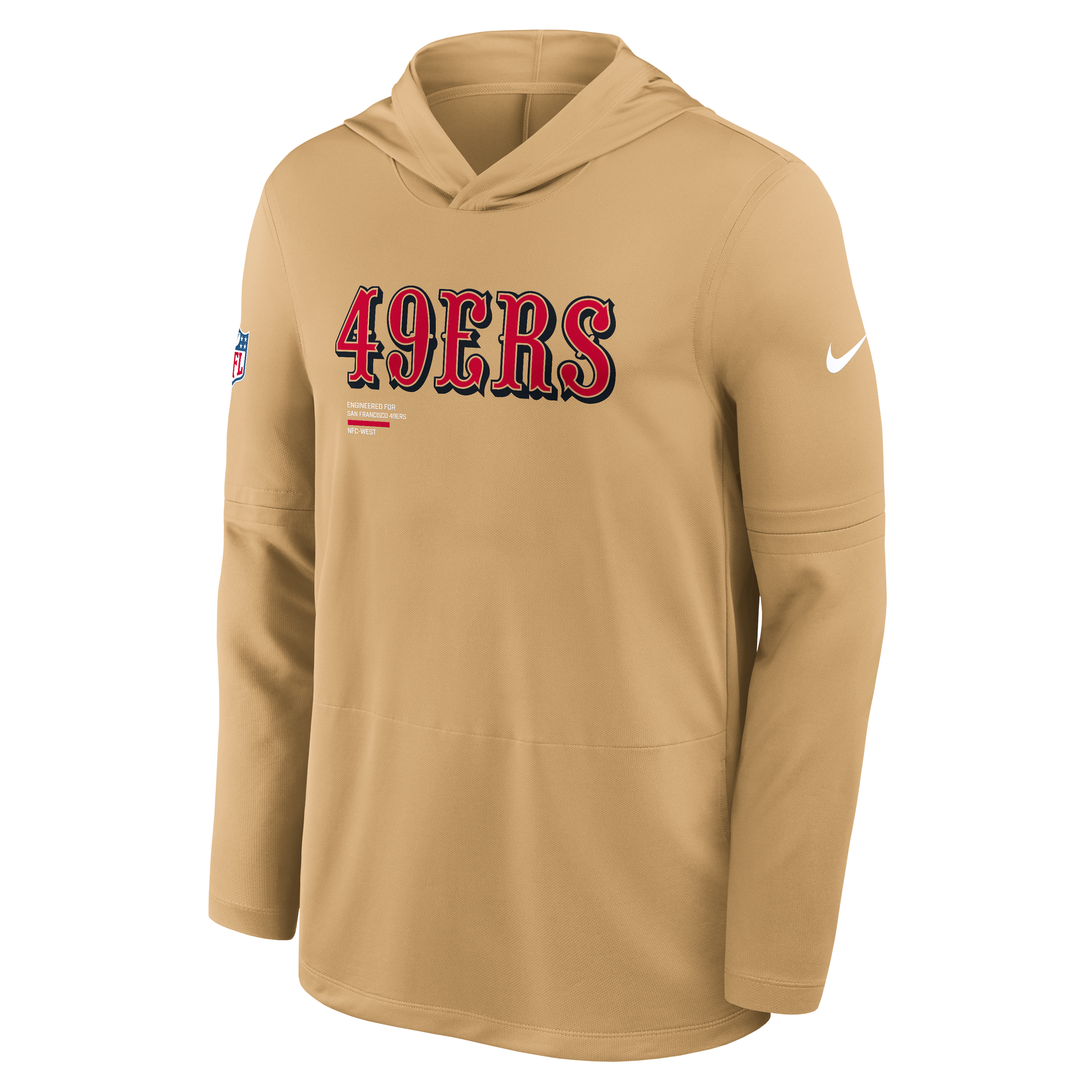 San Francisco 49ers Pure Fury Sideline Men's Nike Dri-FIT NFL Long-Sleeve Hooded Top