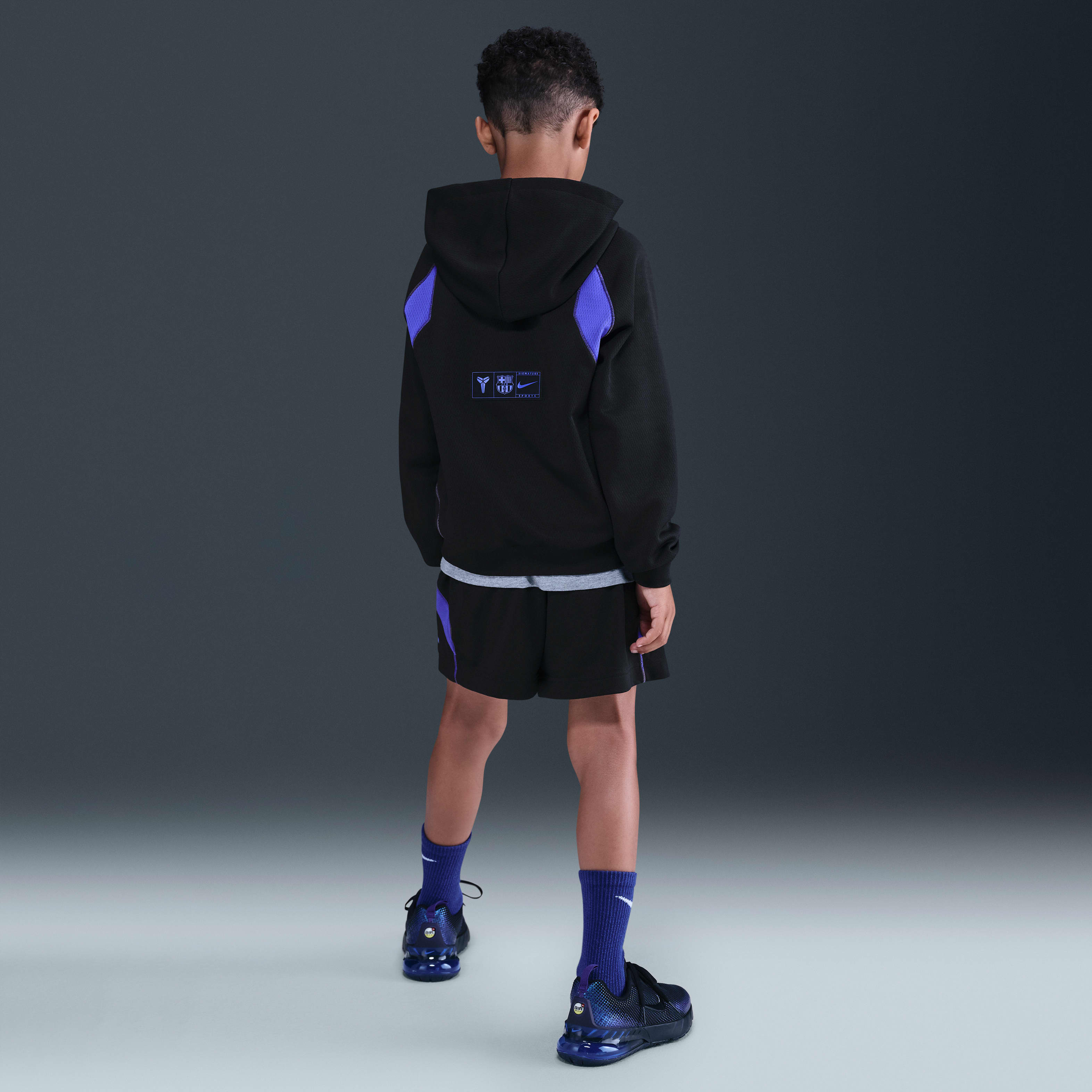 FC Barcelona Away Big Kids' Kobe Therma-FIT Soccer Pullover Hoodie