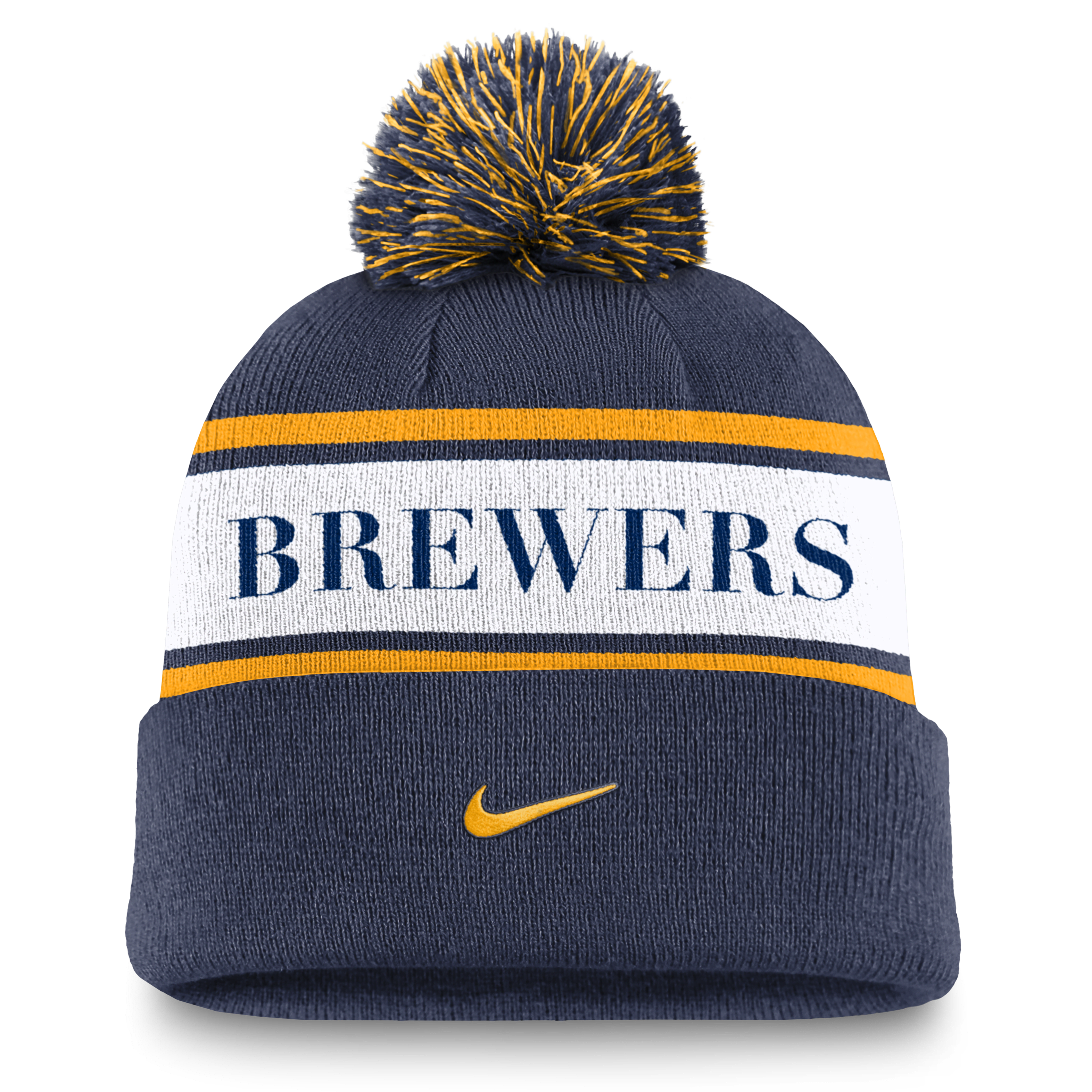 Milwaukee Brewers Peak Men's Nike MLB Cuffed Pom Beanie