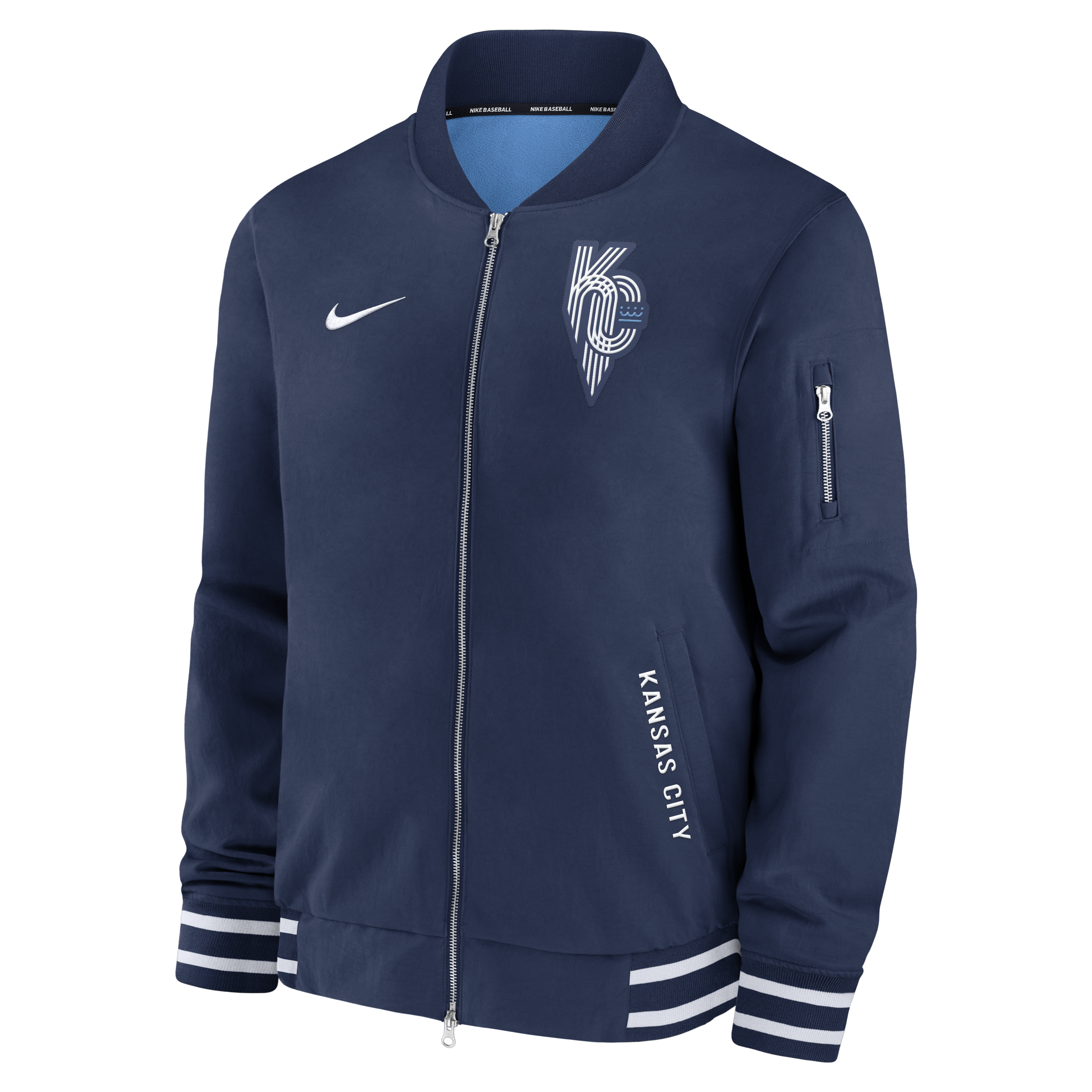 Kansas City Royals Authentic Collection Connect Men's Nike MLB Full-Zip Bomber Jacket
