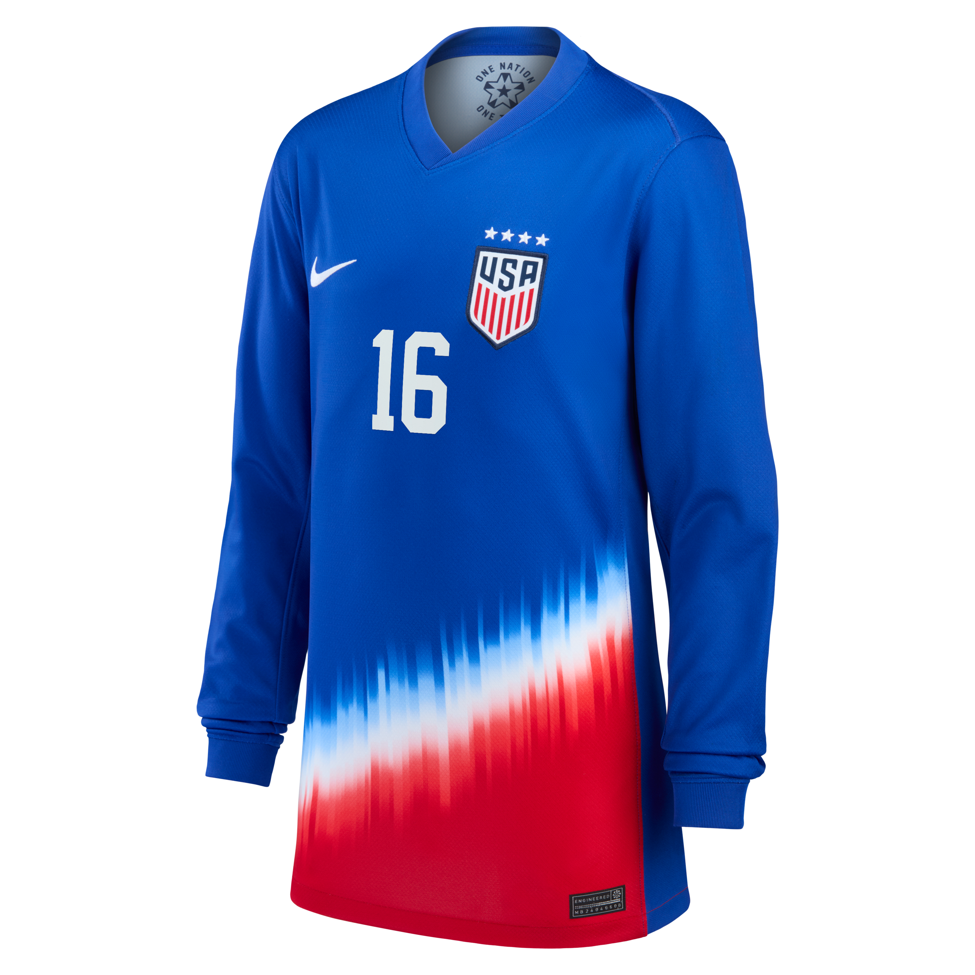 Rose Lavelle USWNT 2024 Stadium Away Big Kids' Nike Dri-FIT Long-Sleeve Soccer Jersey