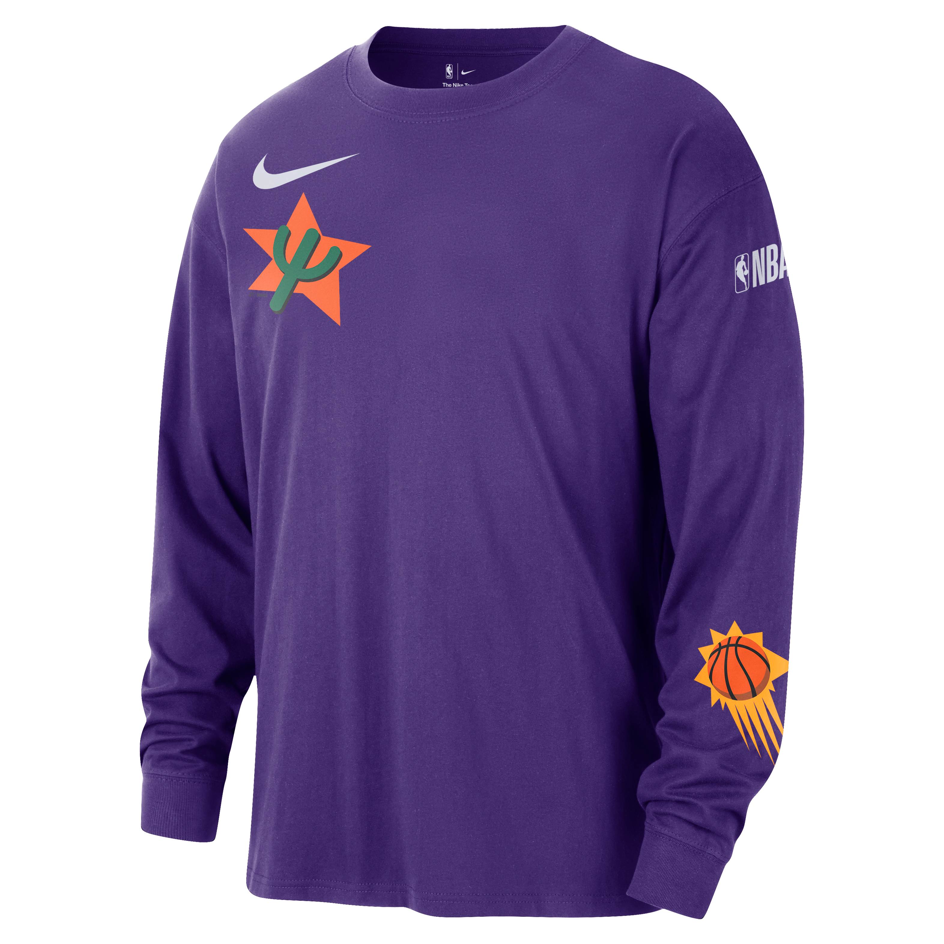 Phoenix Suns Courtside City Edition Men's Nike NBA Max90 Long-Sleeve T-Shirt