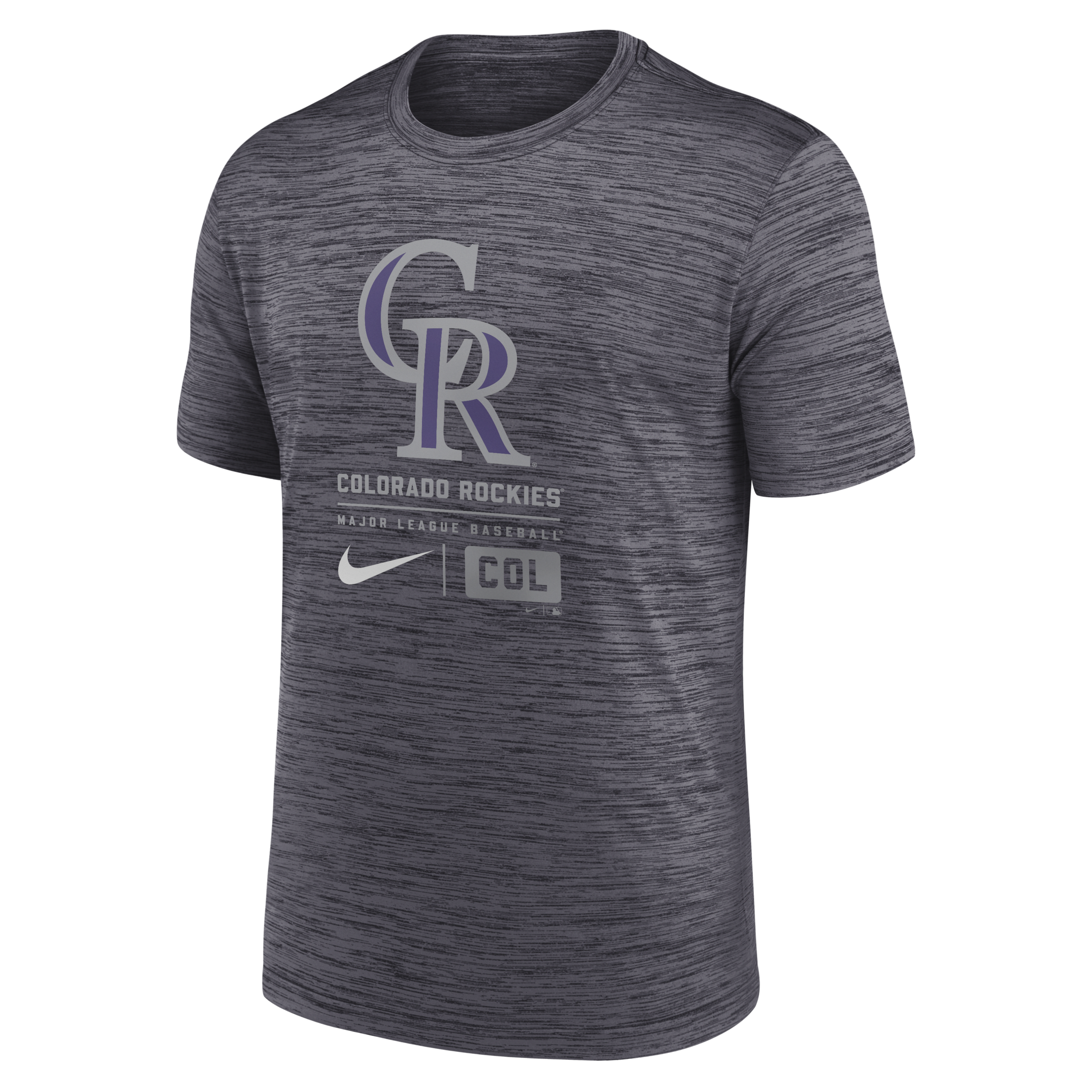 Colorado Rockies Large Logo Velocity Men's Nike MLB T-Shirt