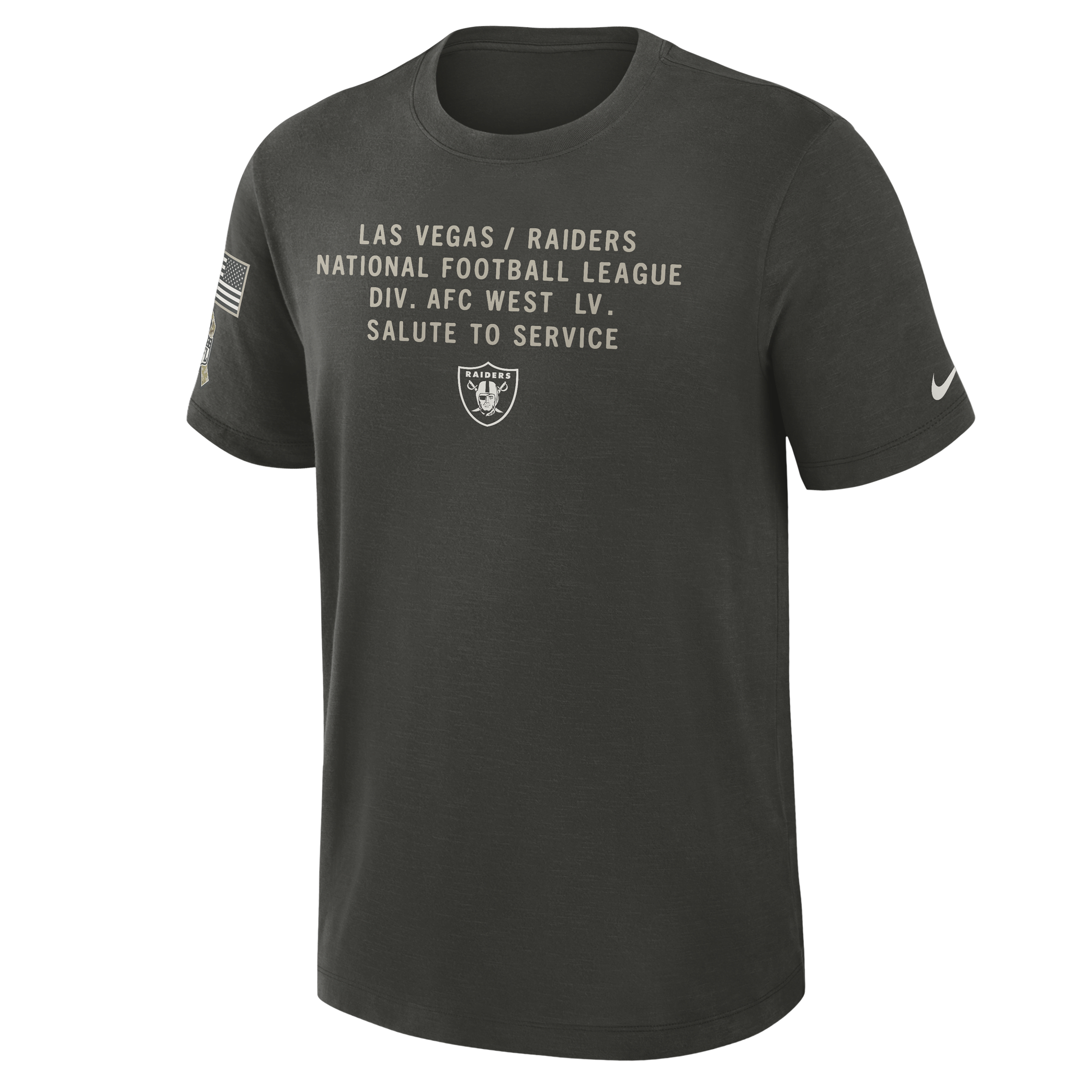 Las Vegas Raiders Salute to Service Slub Men's Nike Dri-FIT NFL T-Shirt