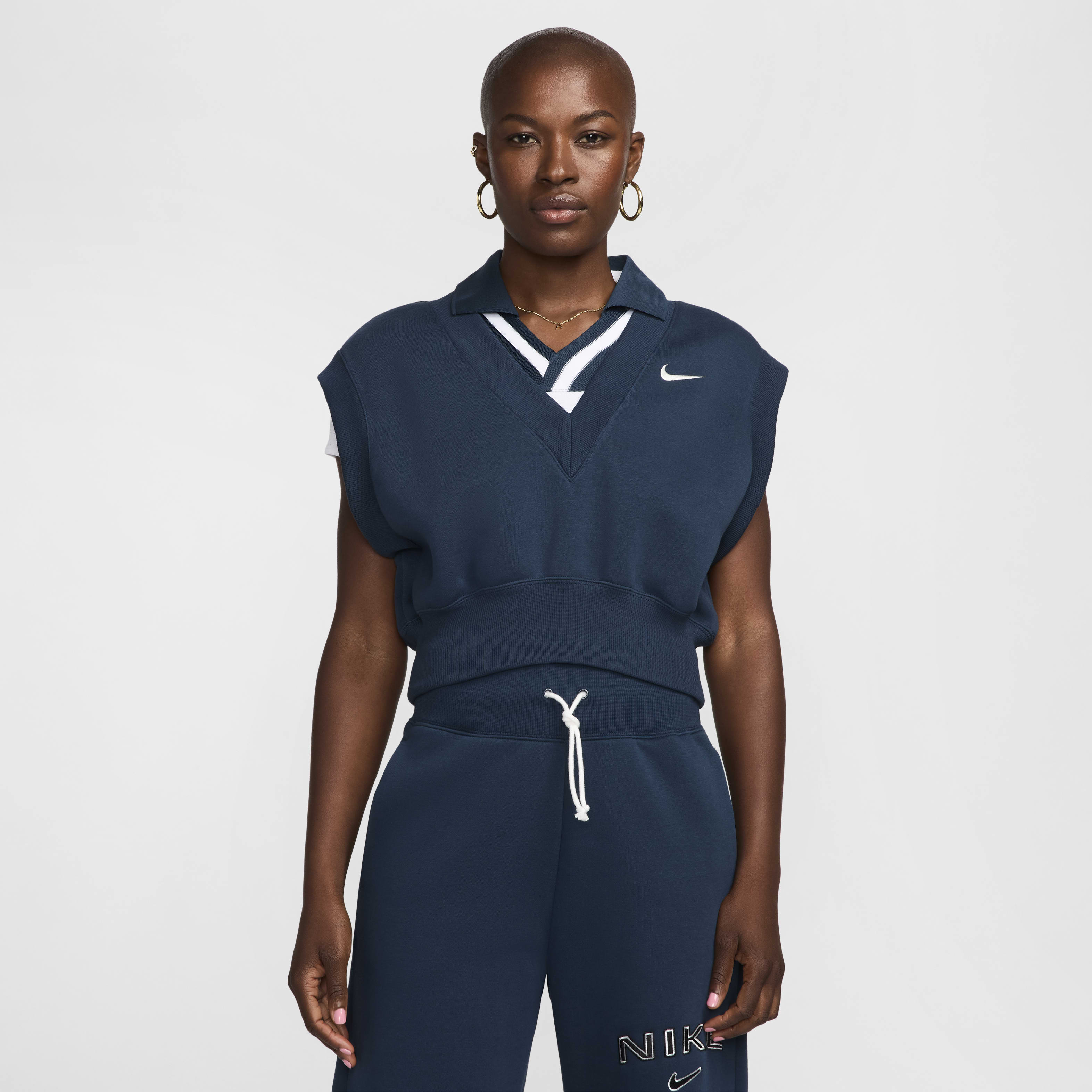 Nike Sportswear Phoenix Fleece Women's Loose V-Neck Sleeveless Cropped Top