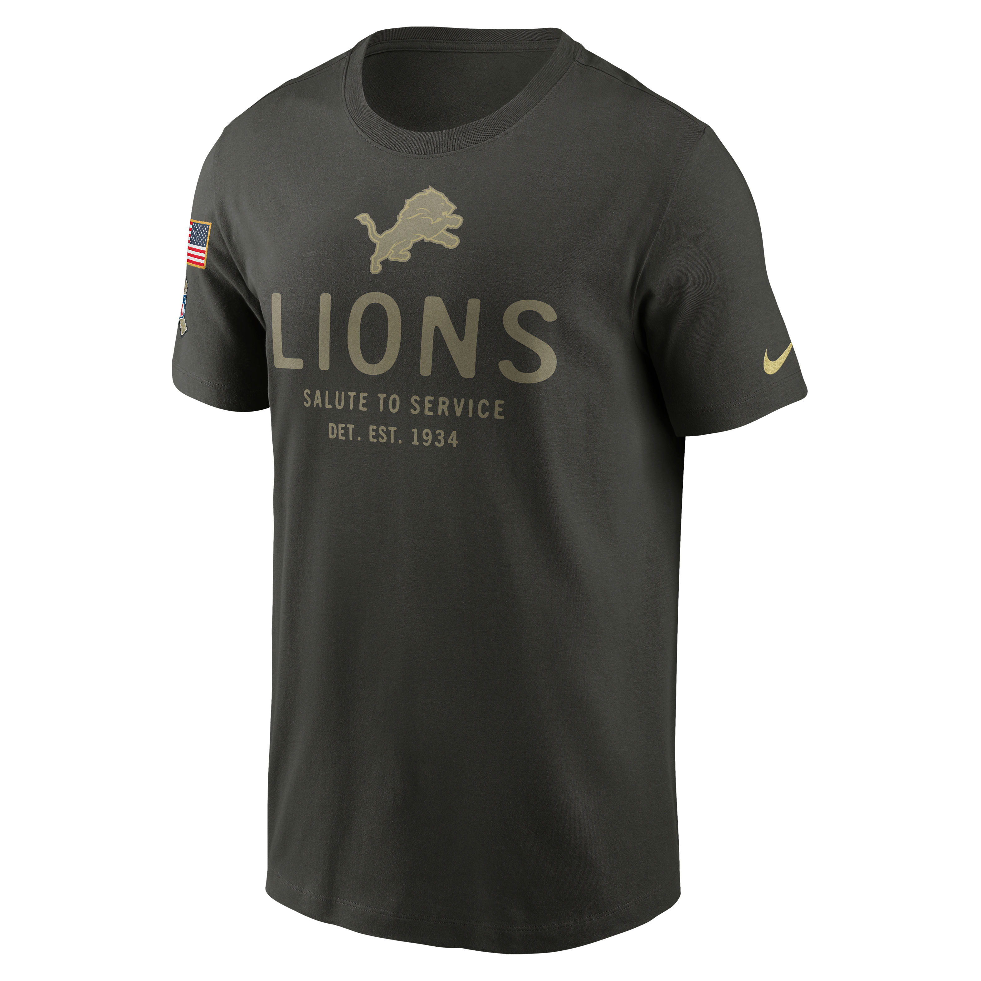 Detroit Lions Salute to Service Sideline Primary Edge Men's Nike Dri-FIT NFL T-Shirt