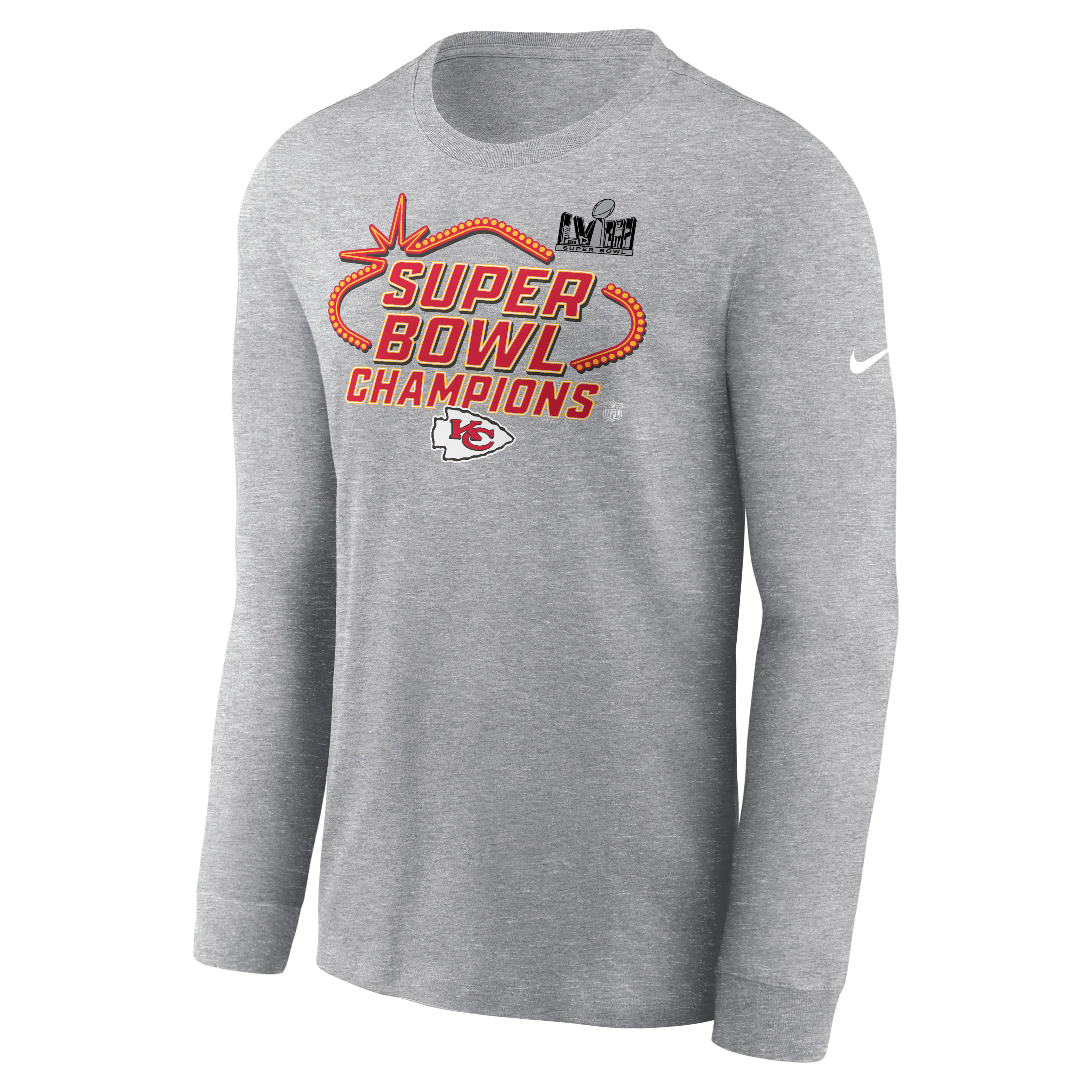 Kansas City Chiefs Super Bowl LVIII Champions Trophy Collection Men's Nike NFL Long-Sleeve T-Shirt