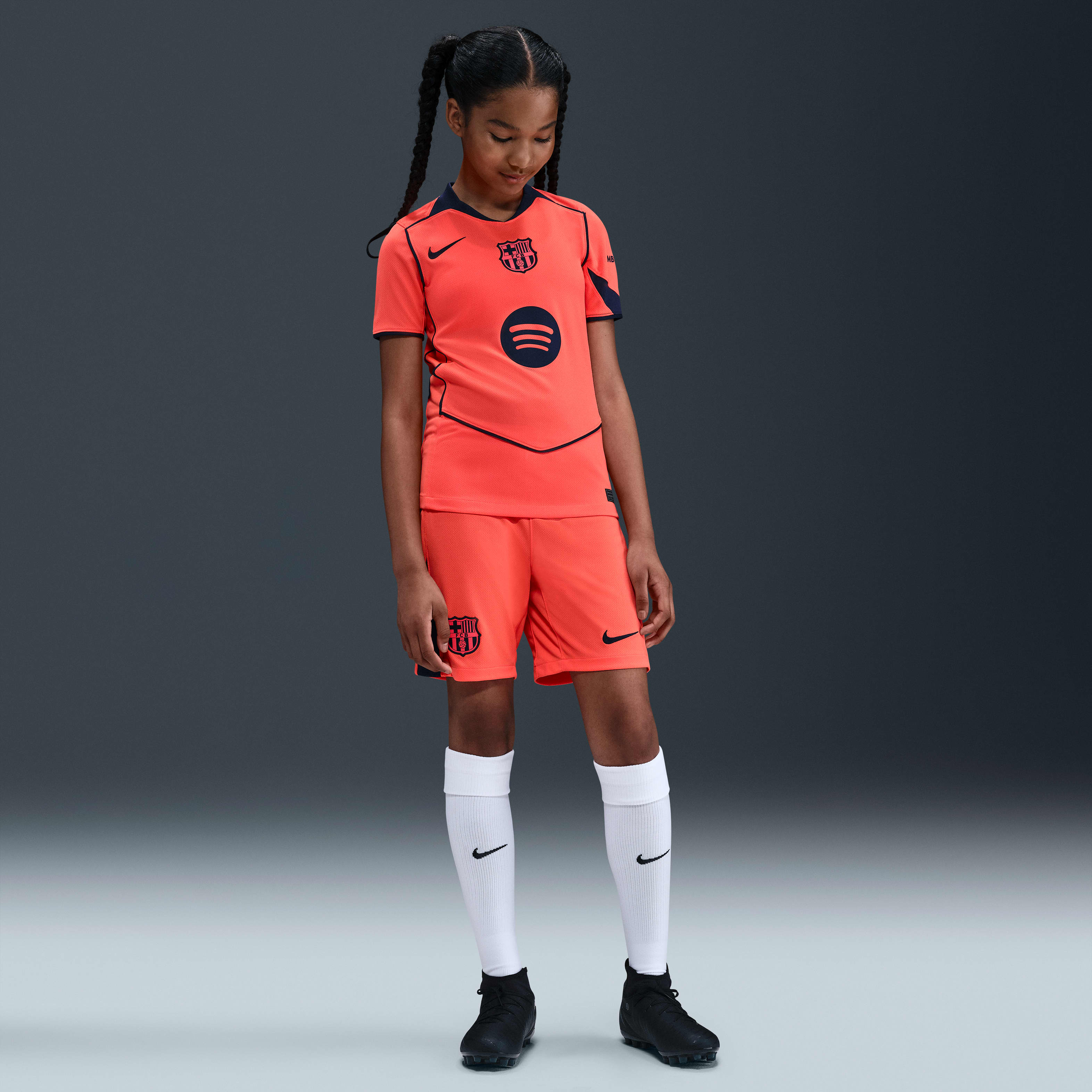 FC Barcelona 2025/26 Stadium Third Big Kids' Nike Dri-FIT Total 90 Soccer Replica Jersey