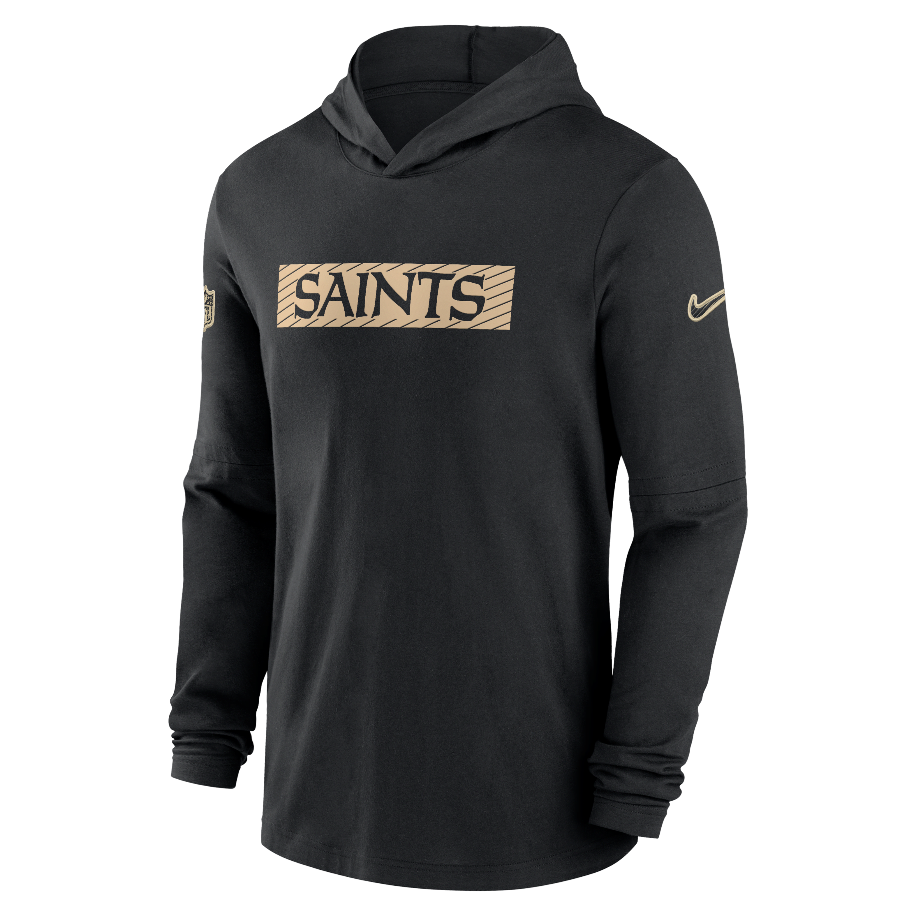 New Orleans Saints Sideline Men's Nike Dri-FIT NFL Long-Sleeve Hooded Top