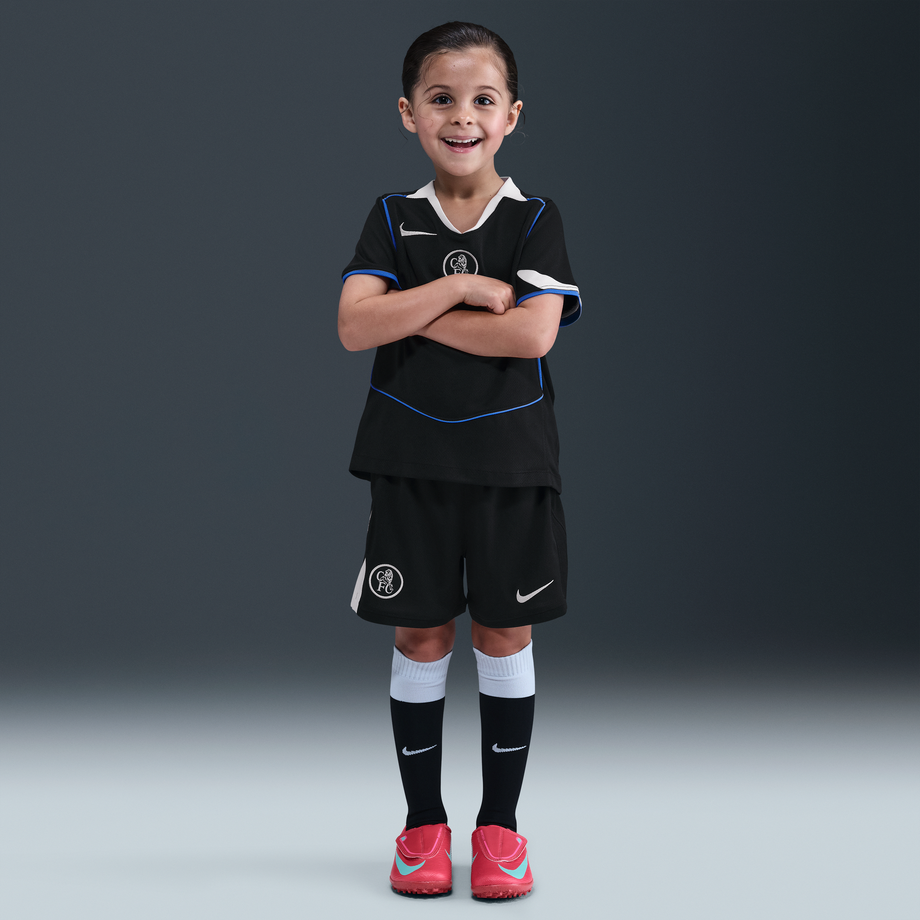 Chelsea FC 2025/26 Stadium Third Little Kids' Nike Dri-FIT Total 90 Soccer 3-Piece Kit