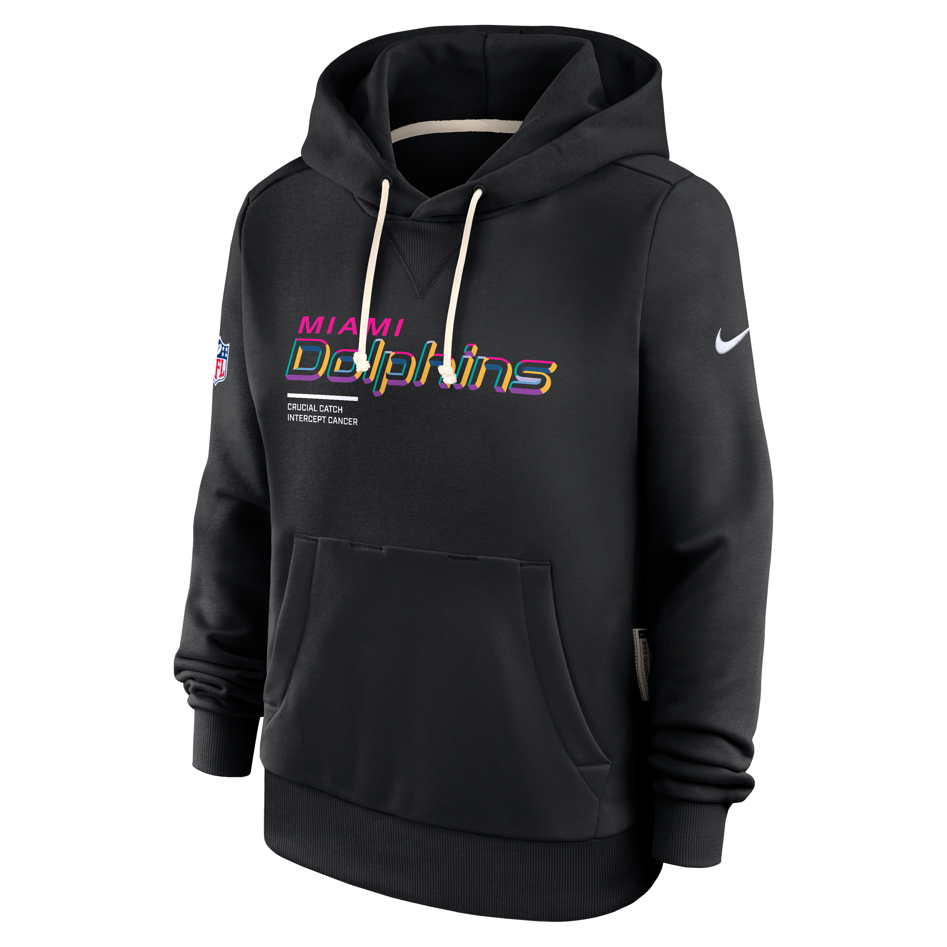 Miami Dolphins Crucial Catch Women's Nike Dri-FIT NFL Pullover Hoodie