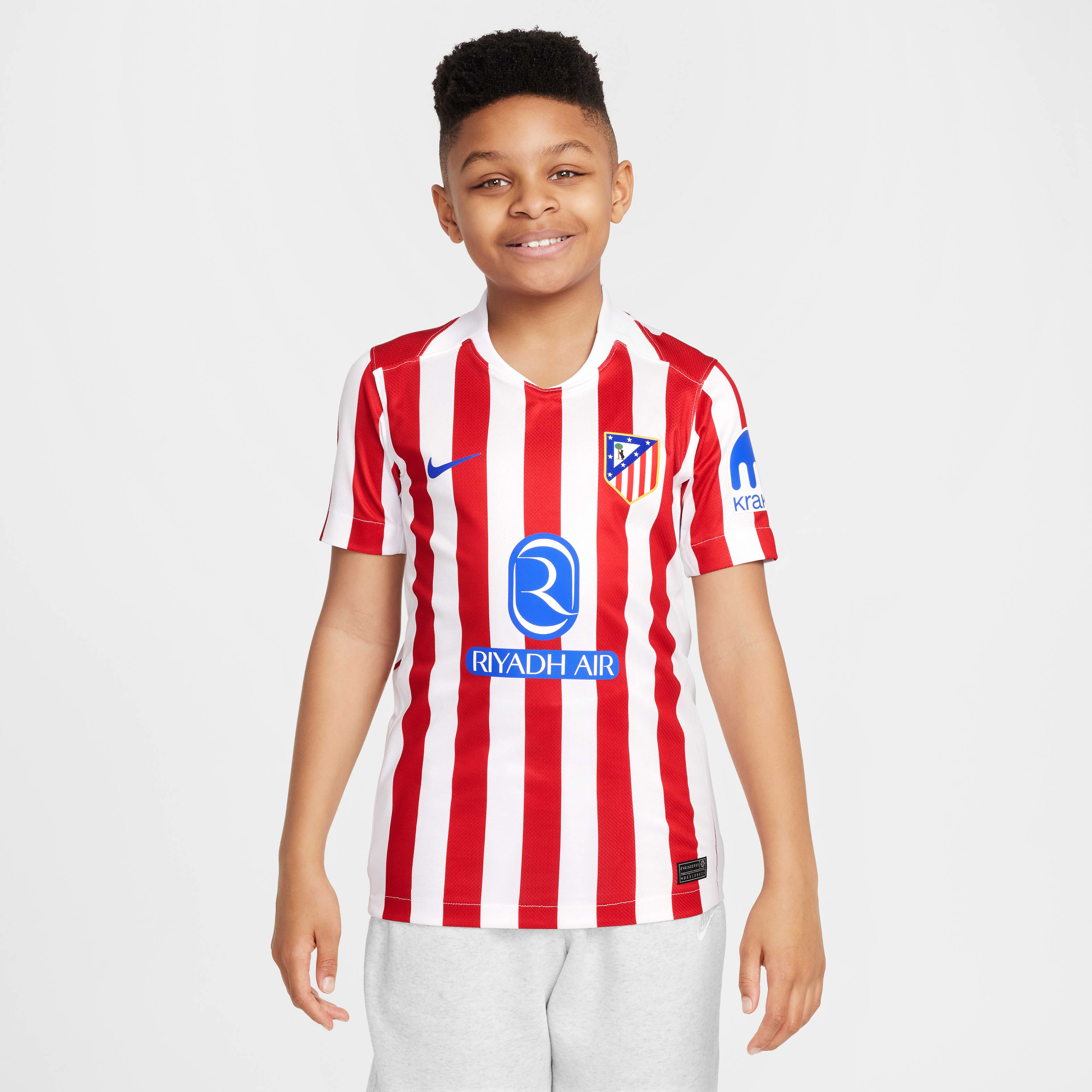 Atlético Madrid 2025/26 Stadium Home Big Kids' Nike Dri-FIT Soccer Replica Jersey