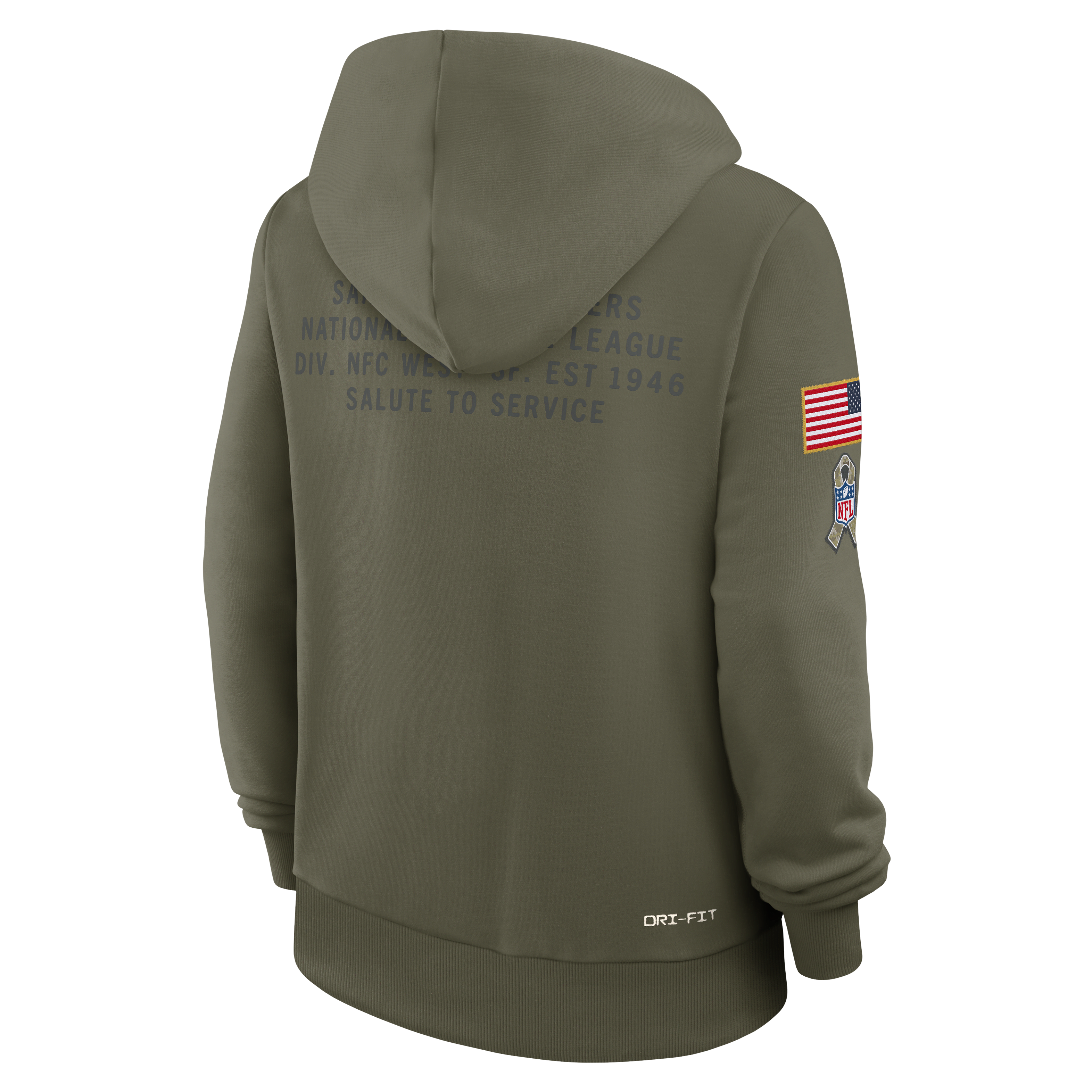 San Francisco 49ers Salute to Service Sideline Women's Nike Dri-FIT NFL Pullover Hoodie