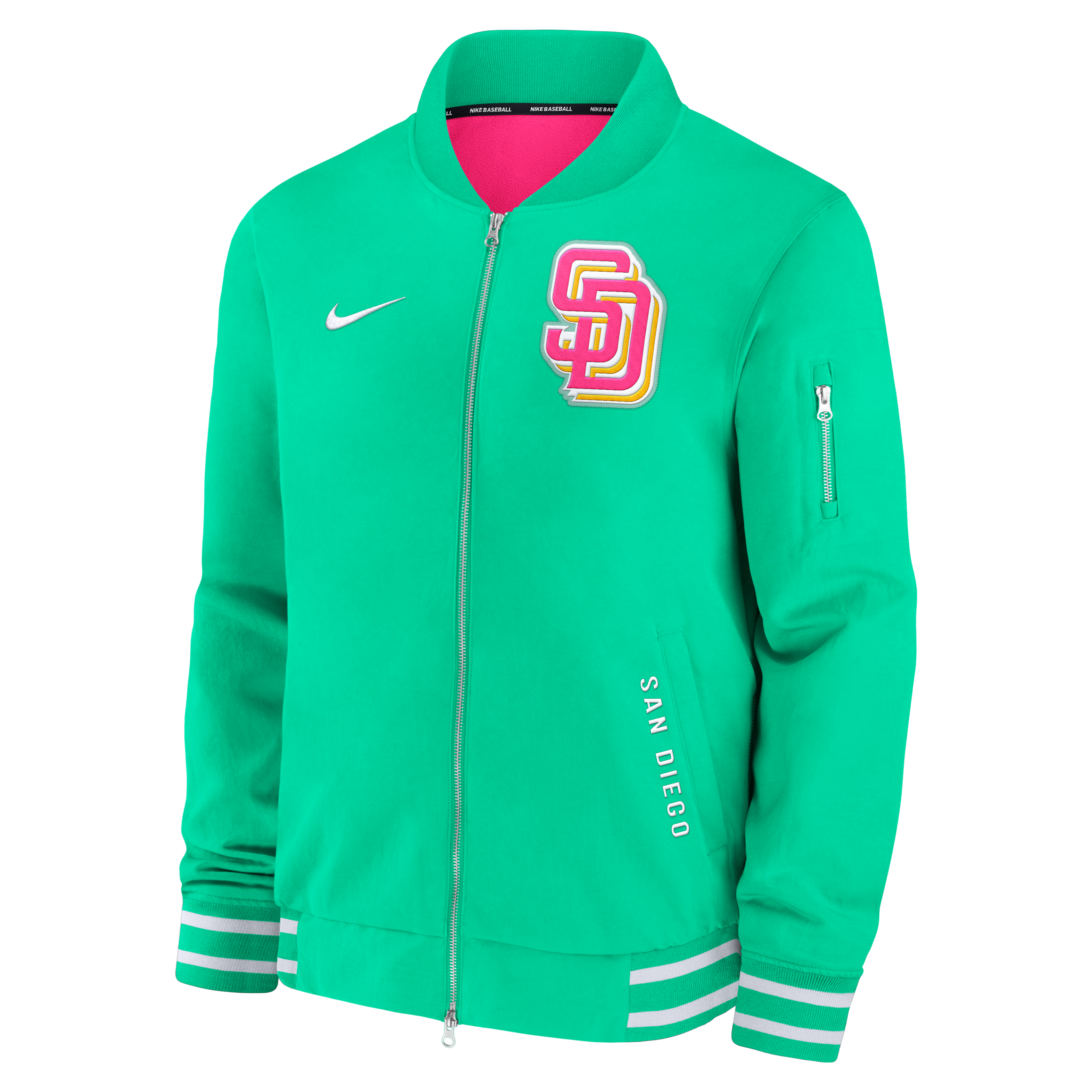 San Diego Padres Authentic Collection City Connect Men's Nike MLB Full-Zip Bomber Jacket