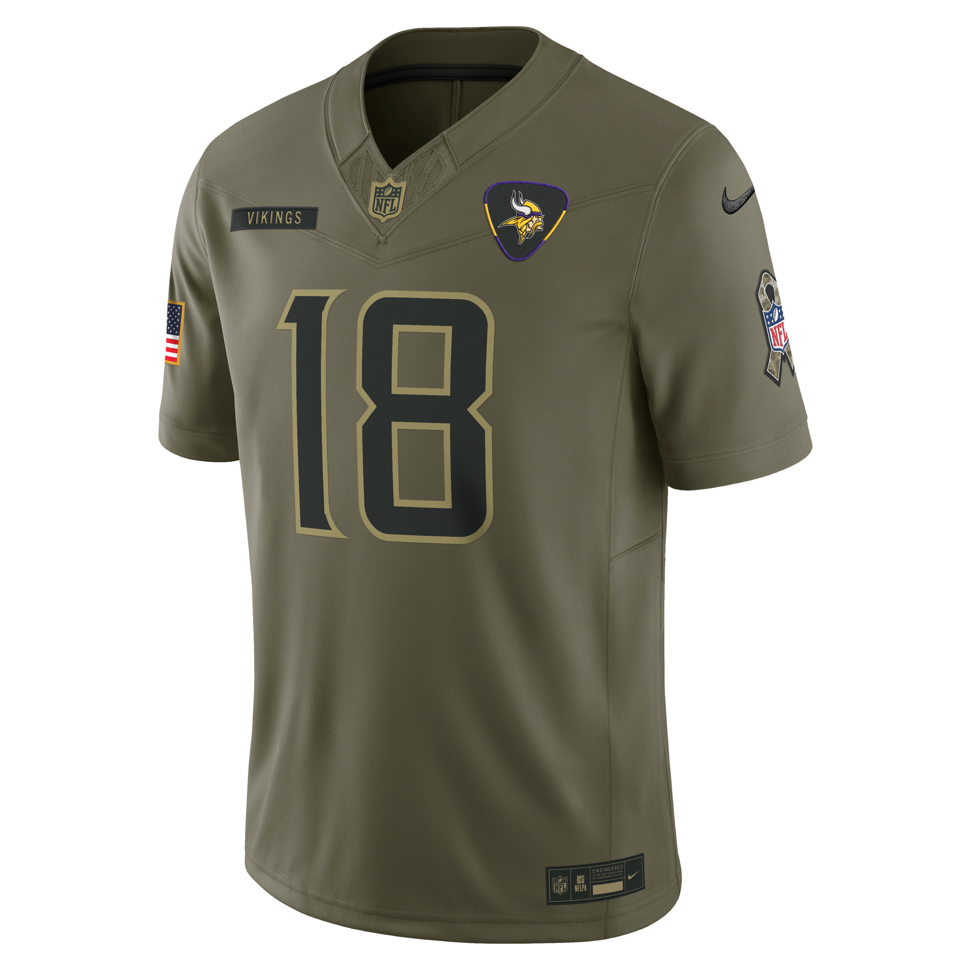 Justin Jefferson Minnesota Vikings Salute to Service Men's Nike Dri-FIT NFL Limited Jersey