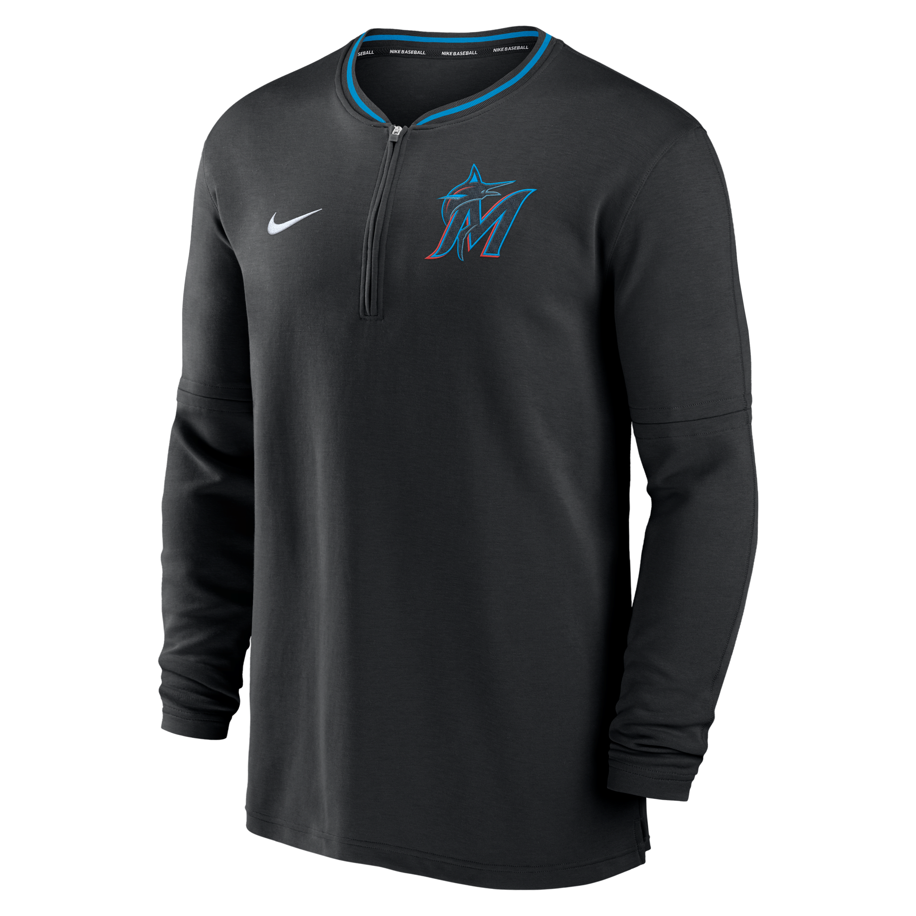 Miami Marlins Authentic Collection Men's Nike Dri-FIT MLB 1/2-Zip Long-Sleeve Top