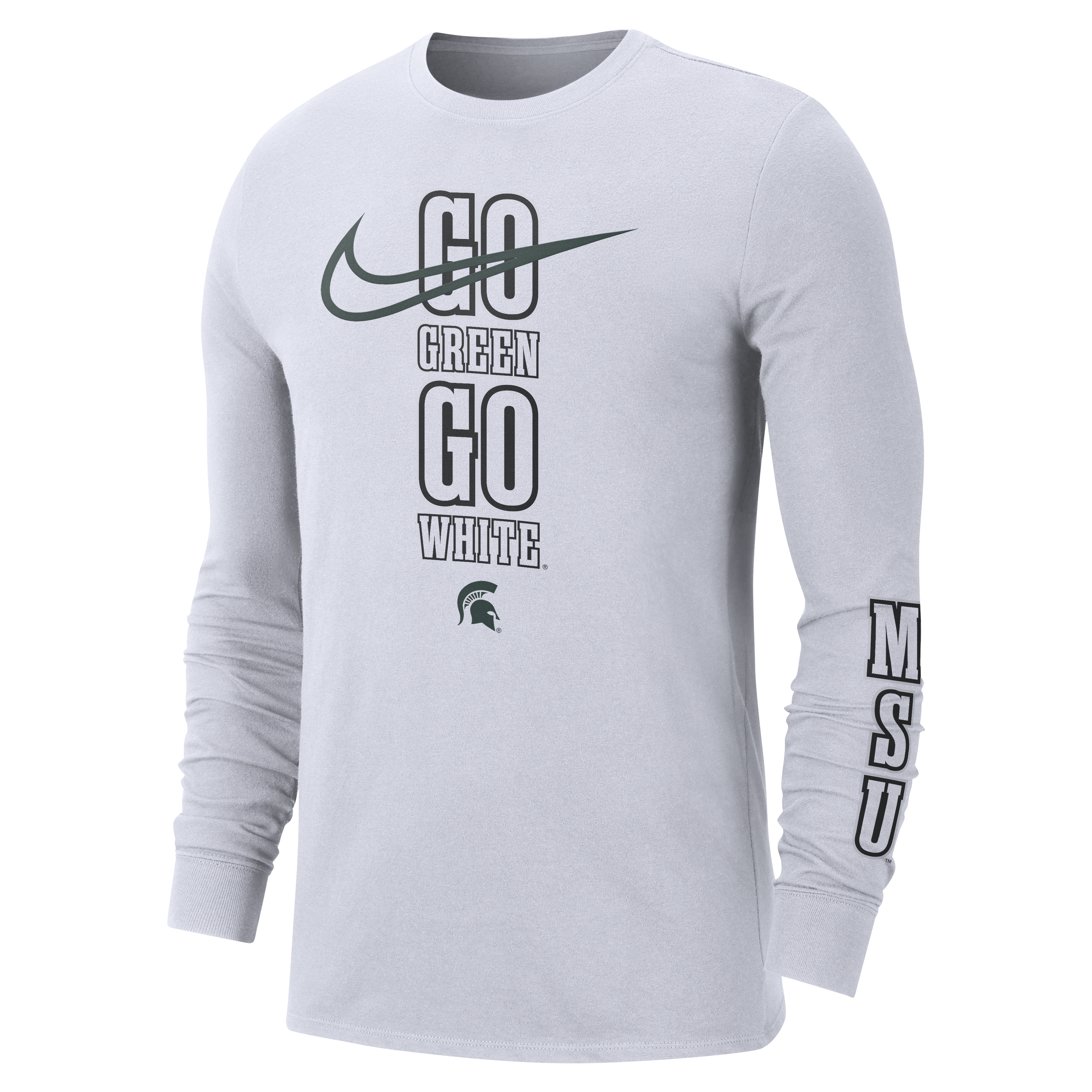 Michigan State Back 2 School Men's Nike College Crew-Neck Long-Sleeve T-Shirt