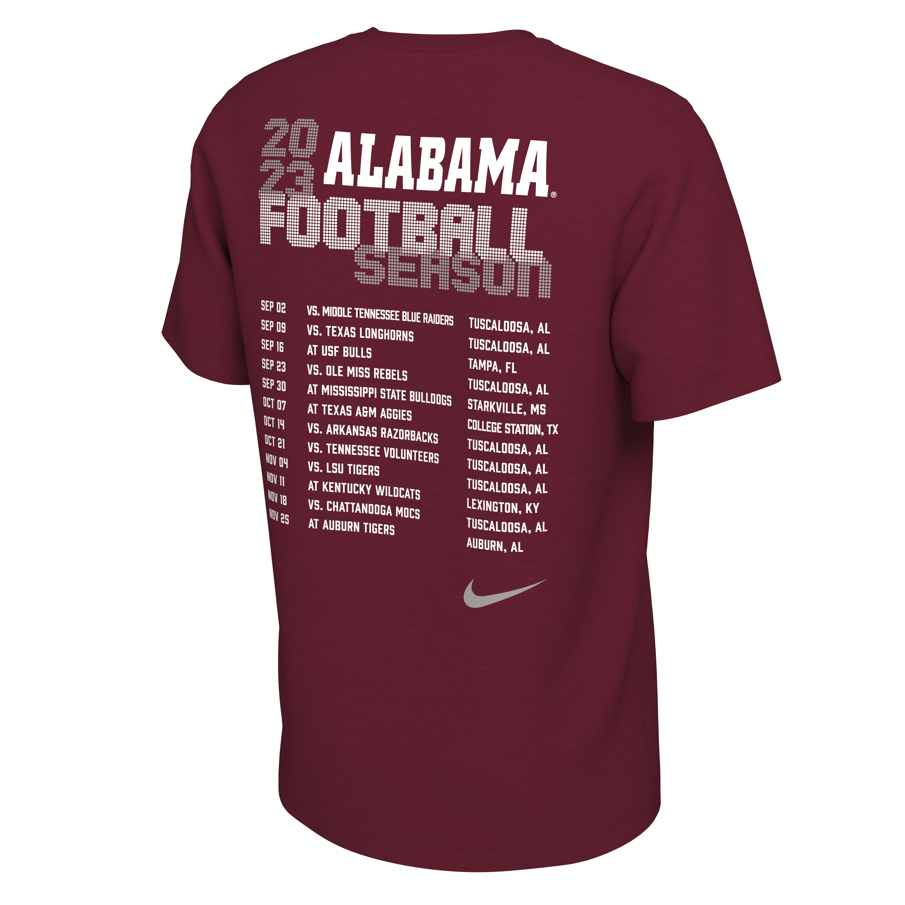 Alabama Schedule Men's Nike College T-Shirt