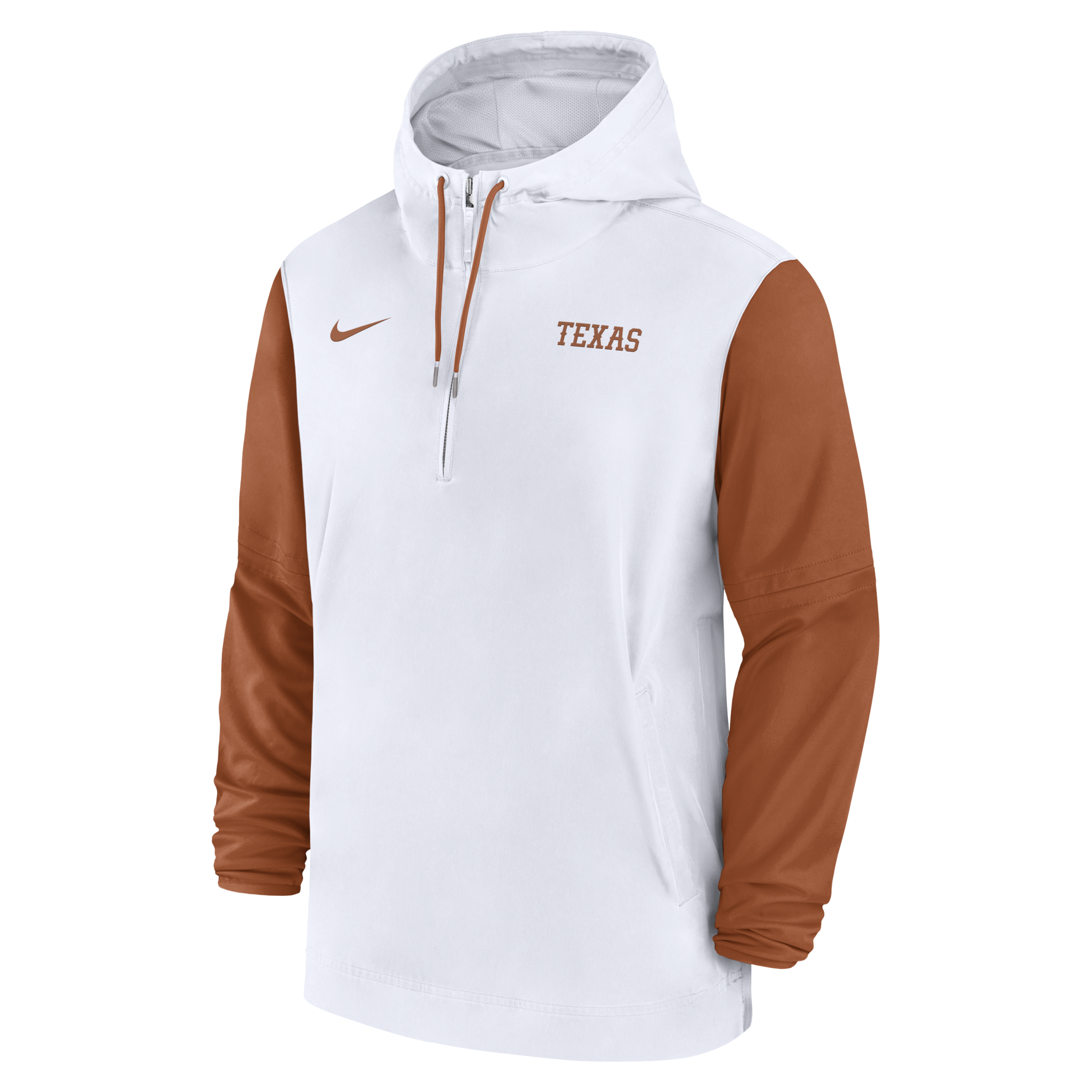 Texas Longhorns Sideline Pre-Game Player Men's Nike College 1/2-Zip Hooded Jacket