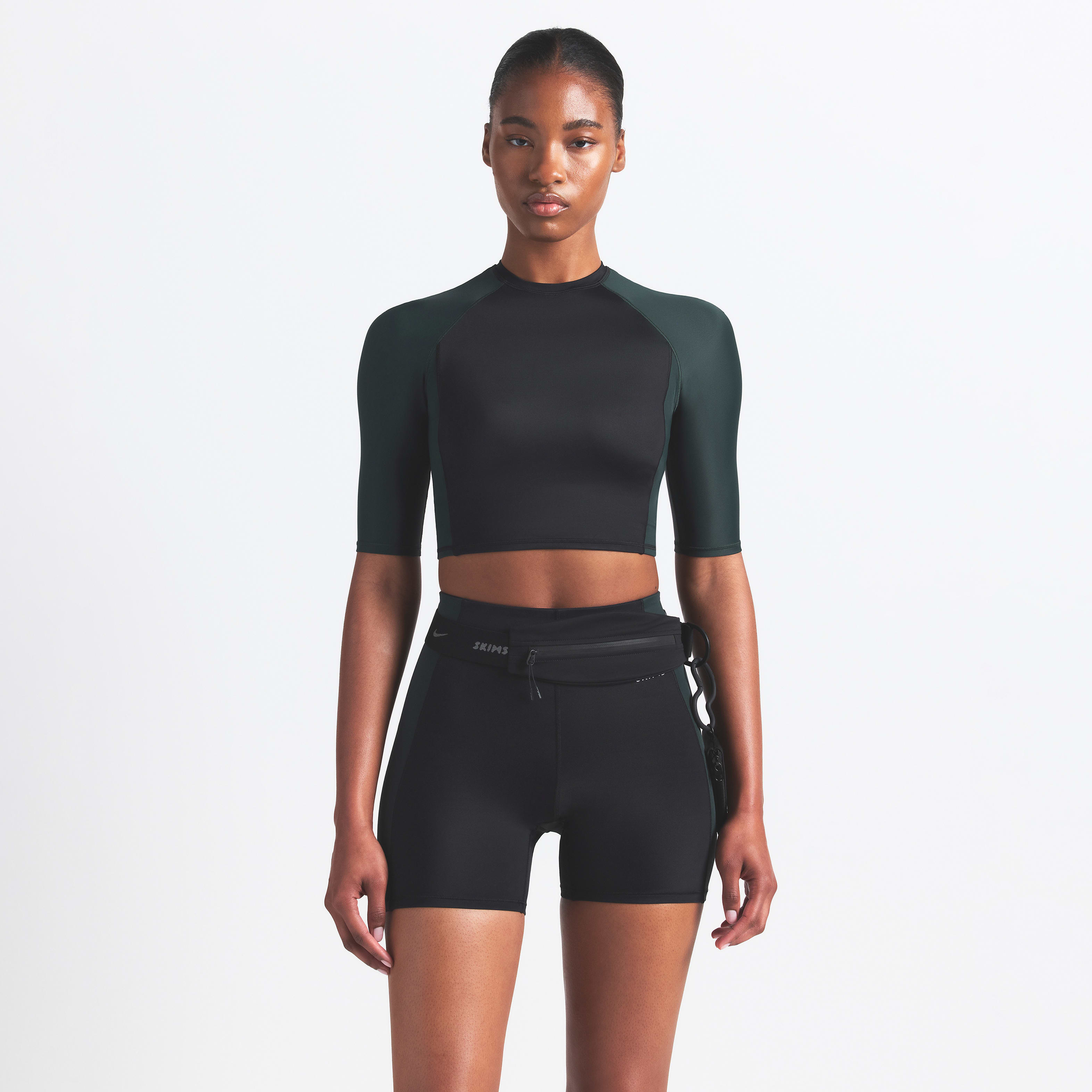 NikeSKIMS Shine Women's Padded 1/2-Sleeve Crop Top