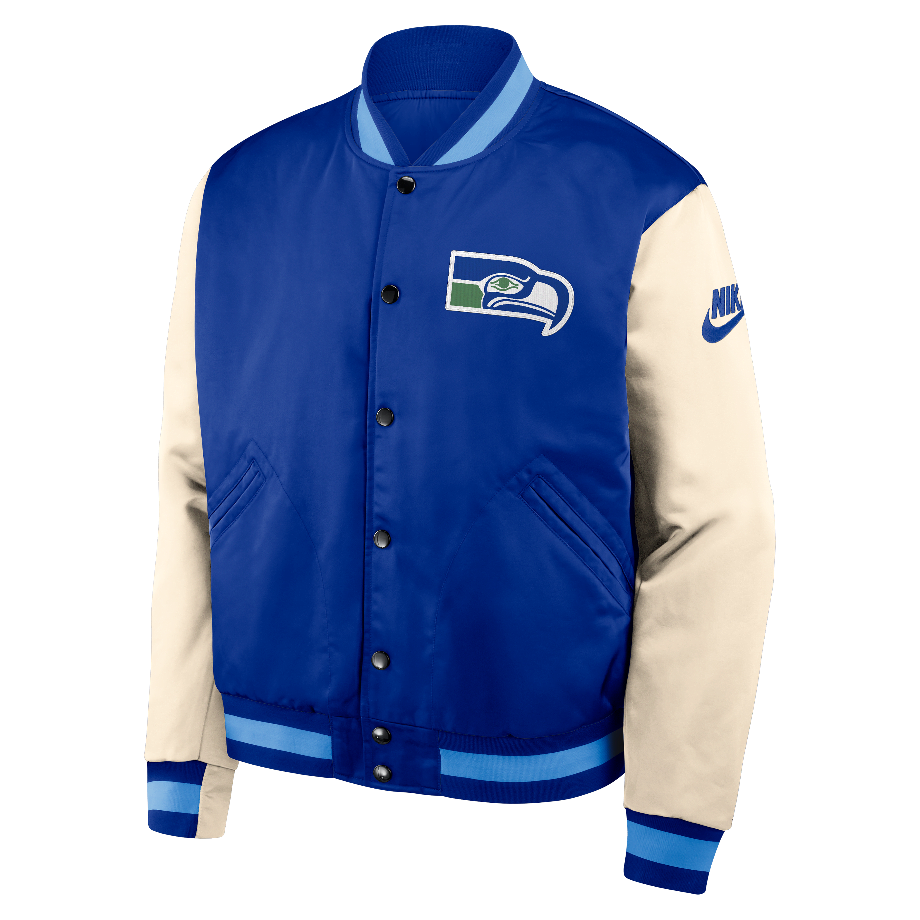 Seattle Seahawks Rewind Legacy Men's Nike NFL Full-Snap Bomber Jacket