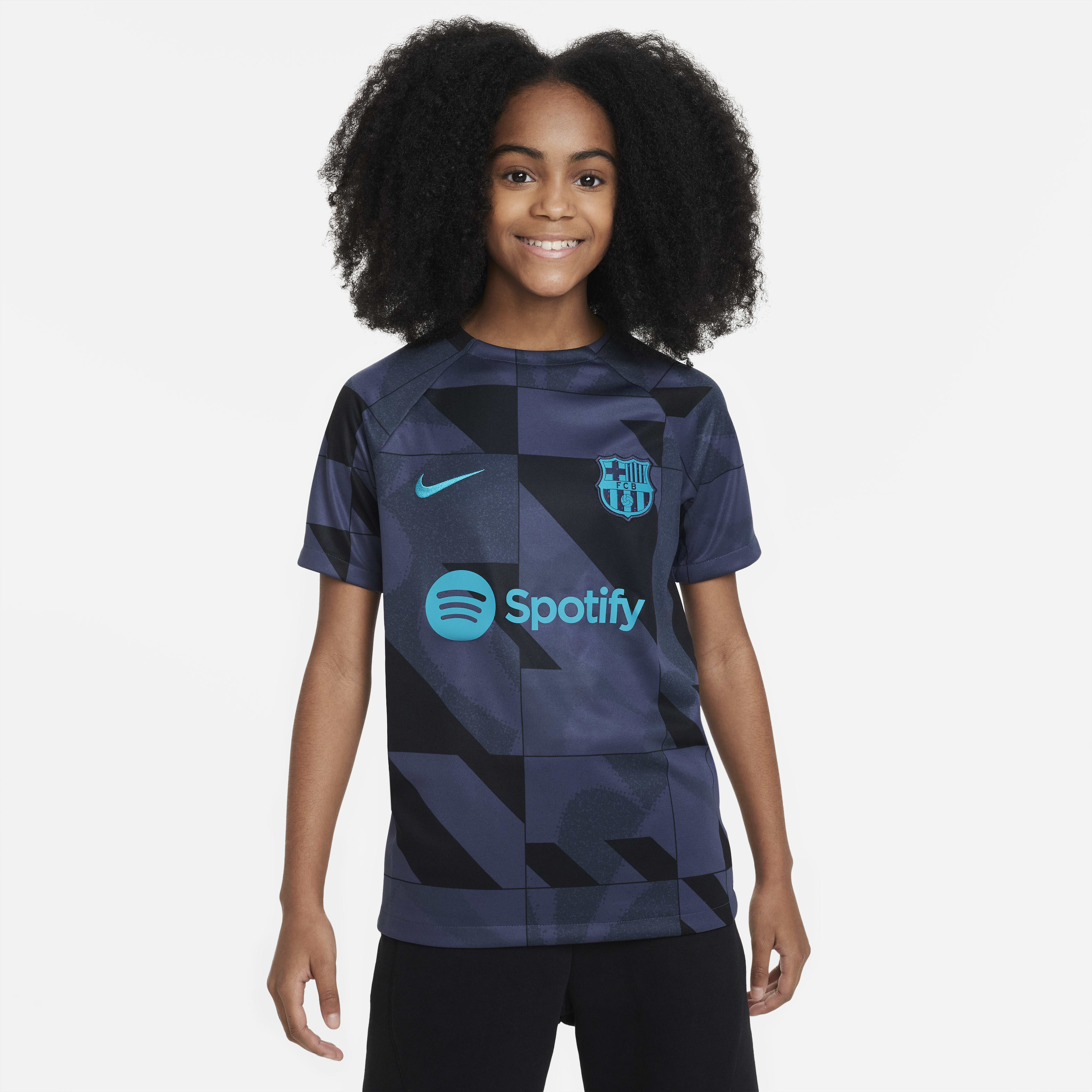 FC Barcelona Academy Pro Third Big Kids' Nike Dri-FIT Soccer Pre-Match Top