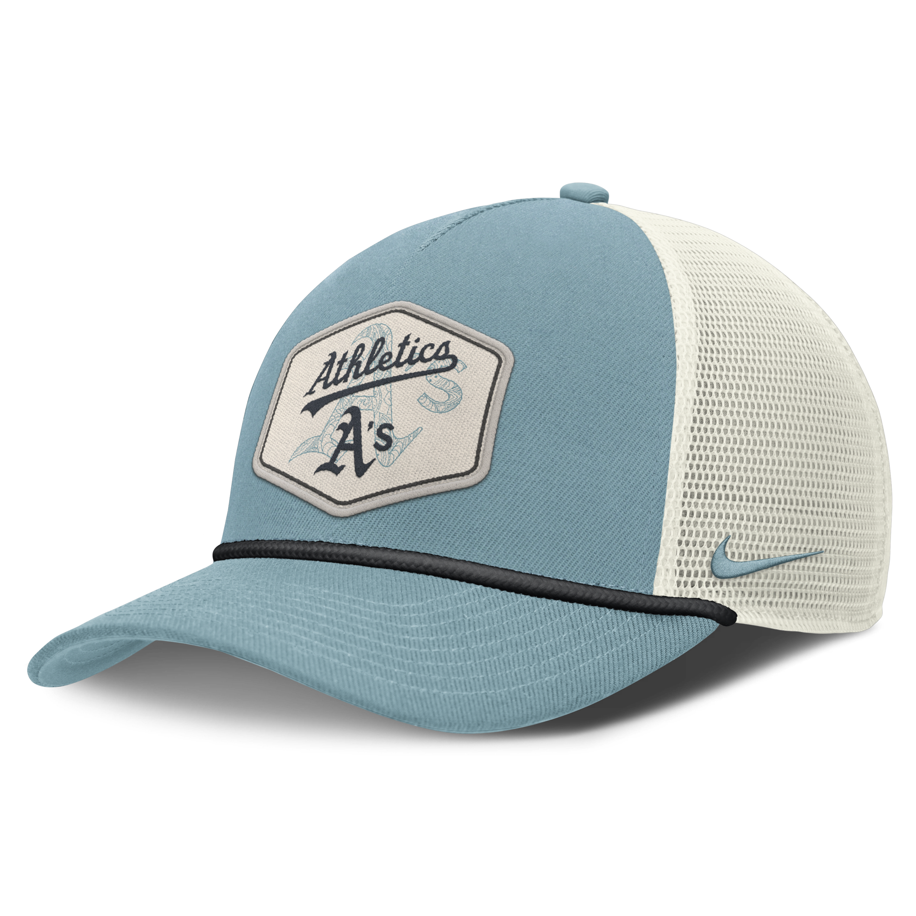 Oakland Athletics Rise Tech Men's Nike Dri-FIT MLB Trucker Adjustable Hat