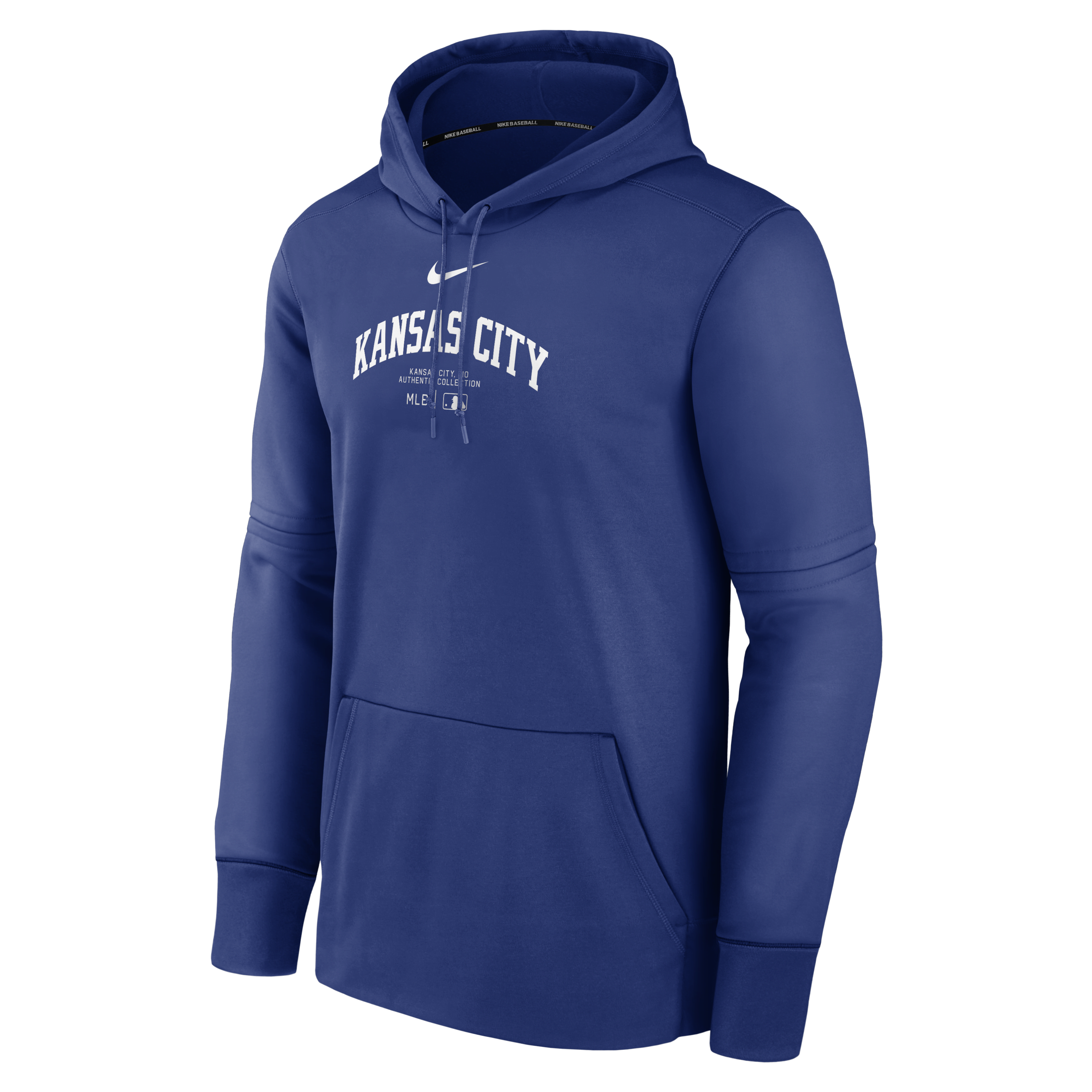 Kansas City Royals Authentic Collection Practice Men's Nike Therma MLB Pullover Hoodie