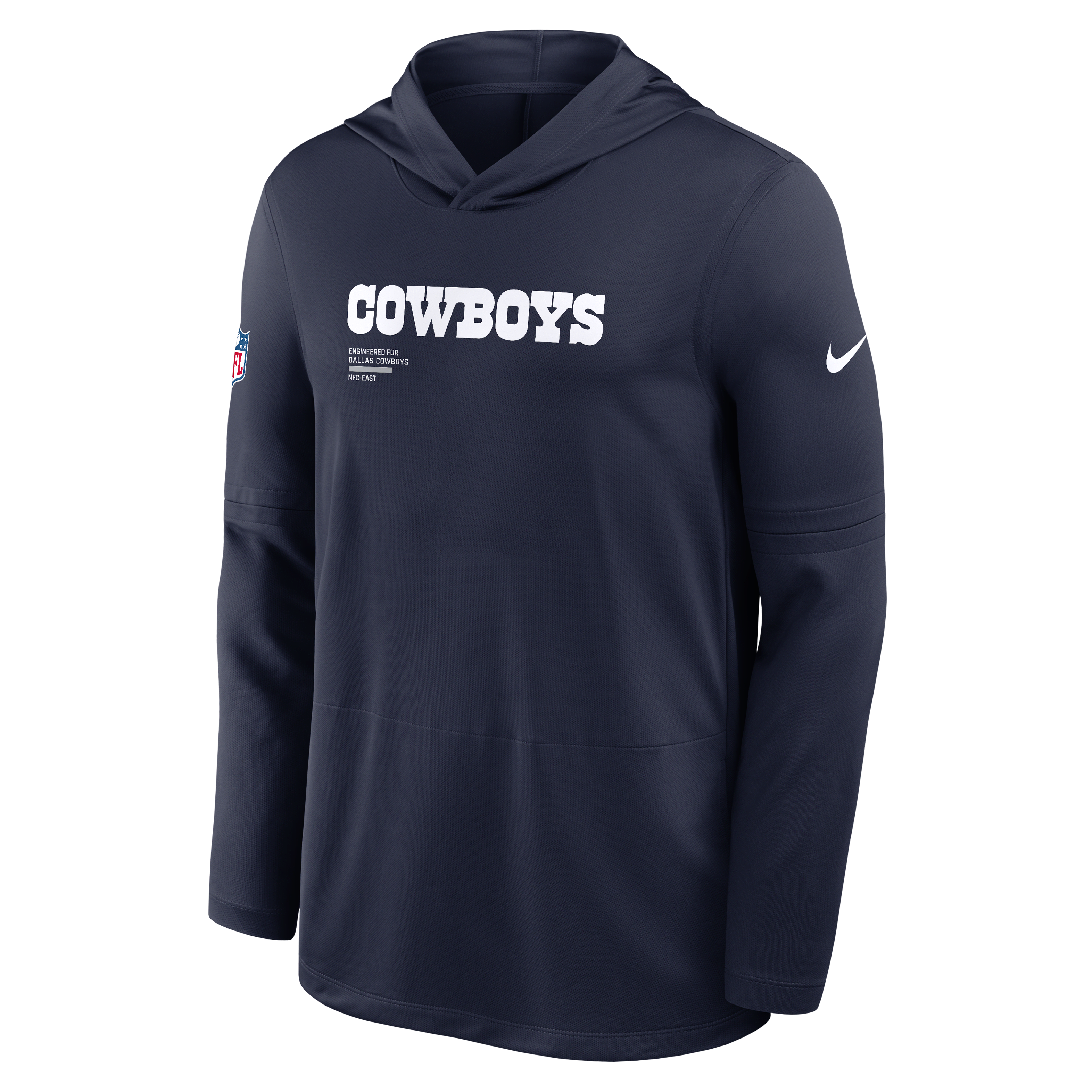 Dallas Cowboys Pure Fury Sideline Men's Nike Dri-FIT NFL Long-Sleeve Hooded Top