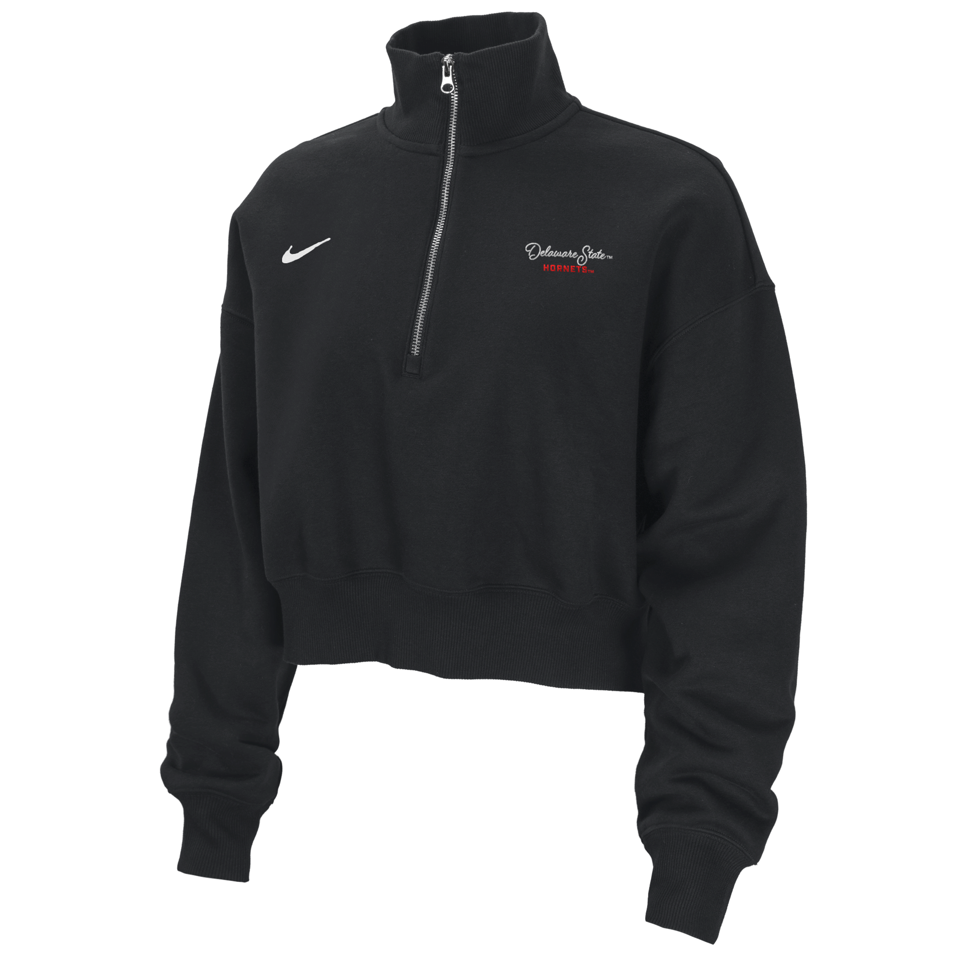 Nike College Phoenix Fleece (Delaware State University) Women's Cropped 1/4-Zip Pullover
