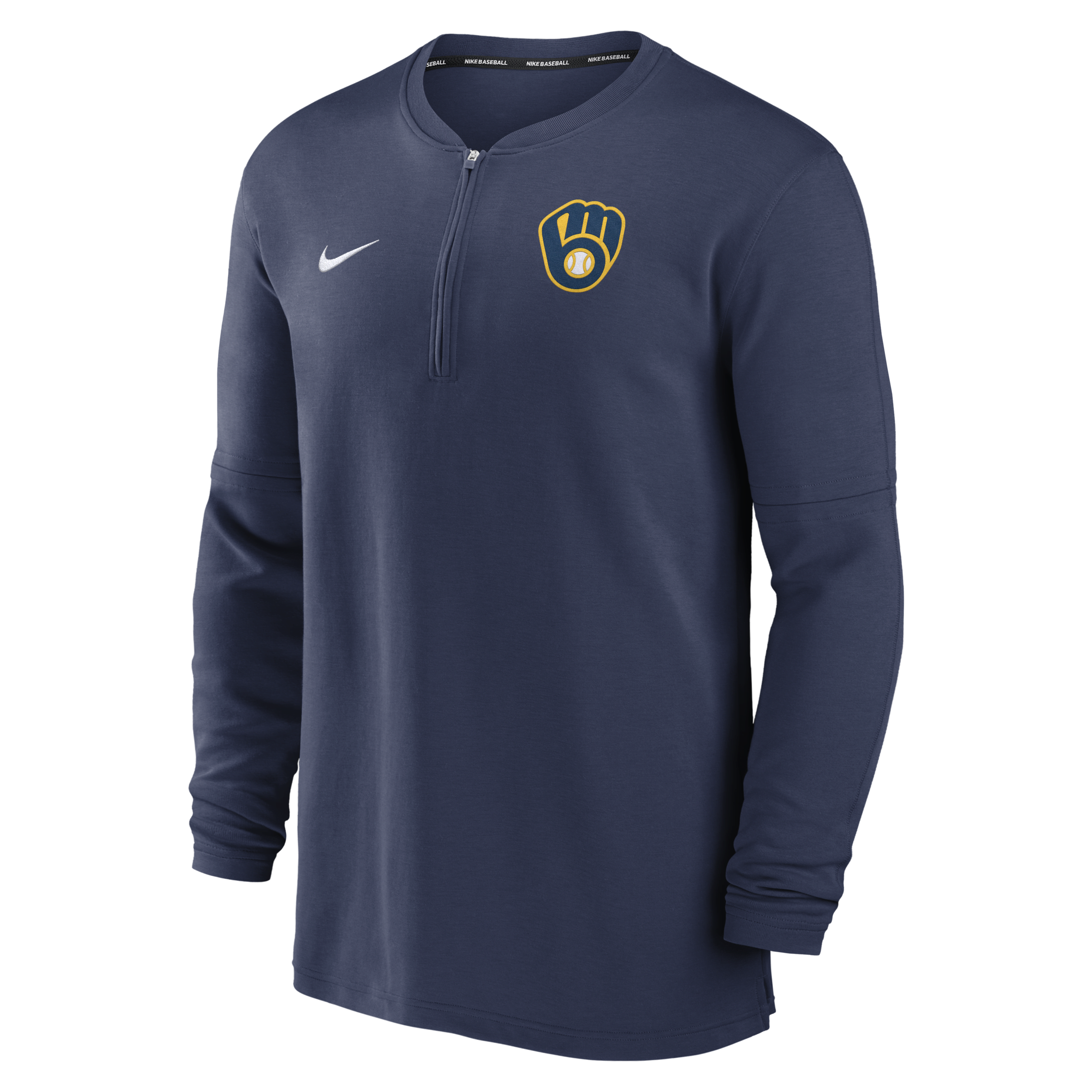 Milwaukee Brewers Authentic Collection Game Time Men's Nike Dri-FIT MLB 1/2-Zip Long-Sleeve Top