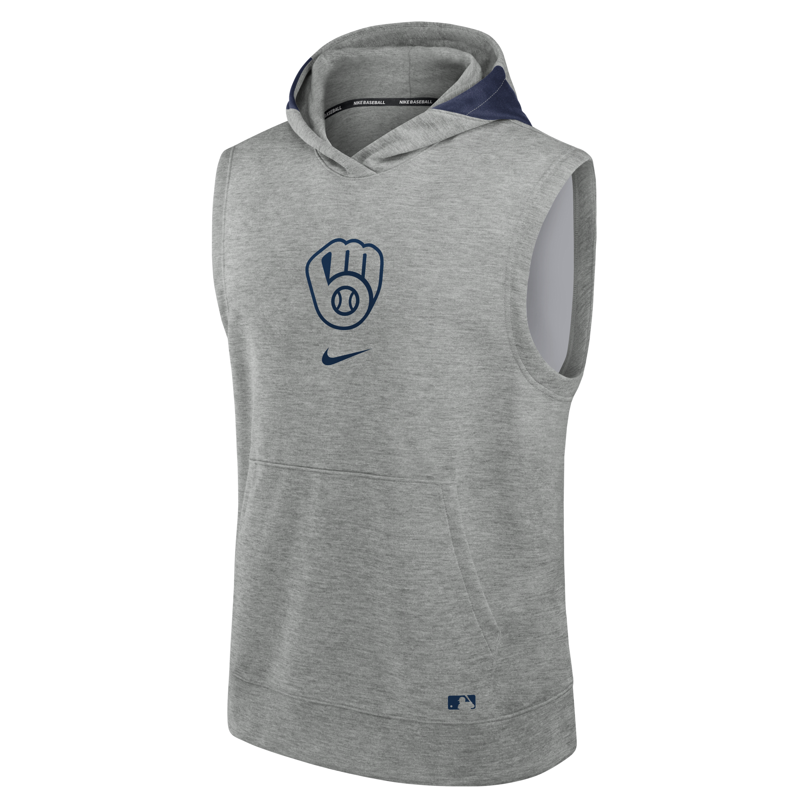 Milwaukee Brewers Authentic Collection Early Work Men’s Nike Dri-FIT MLB Sleeveless Pullover Hoodie