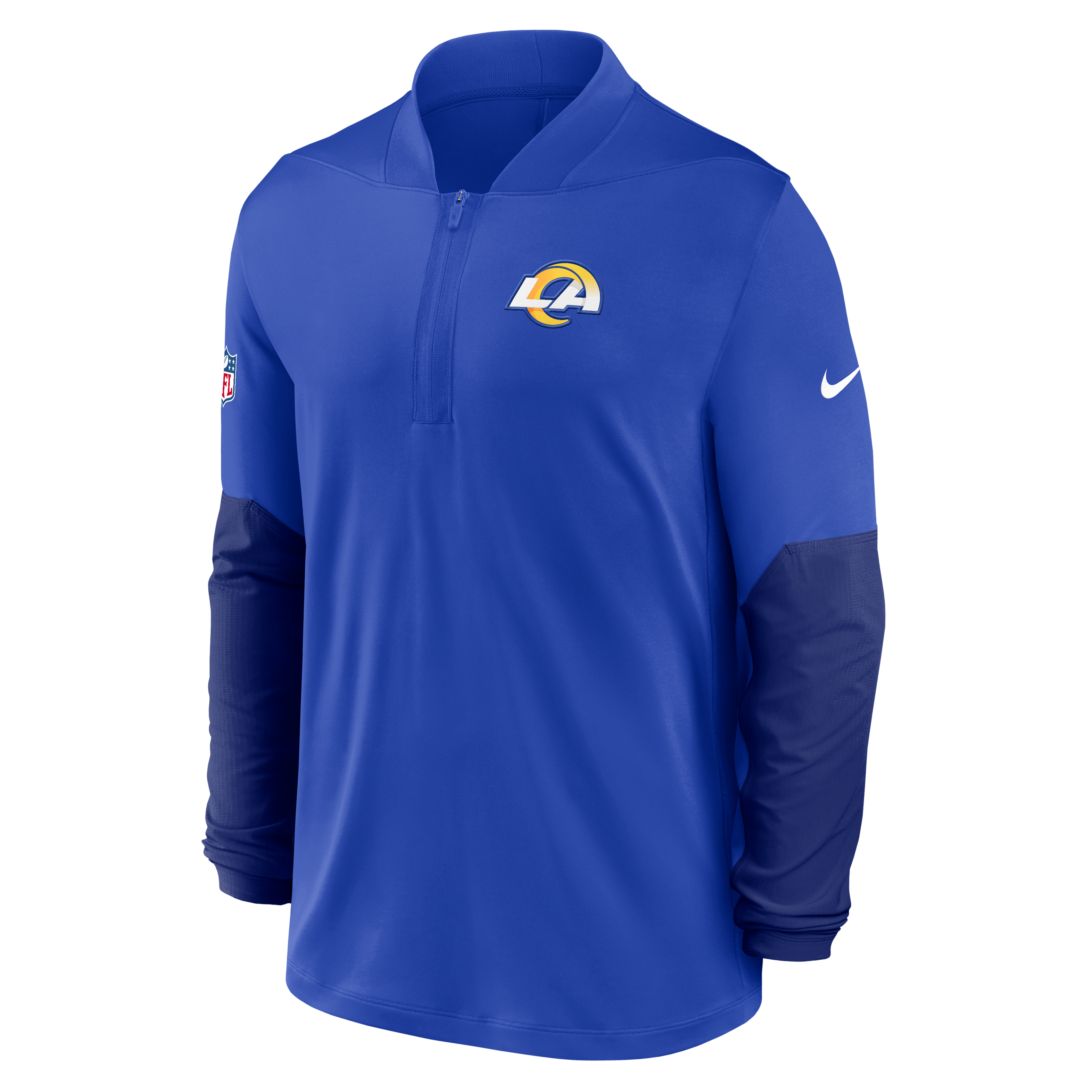 Los Angeles Rams Feel The Pressure Men's Nike Dri-FIT NFL 1/2-Zip Top