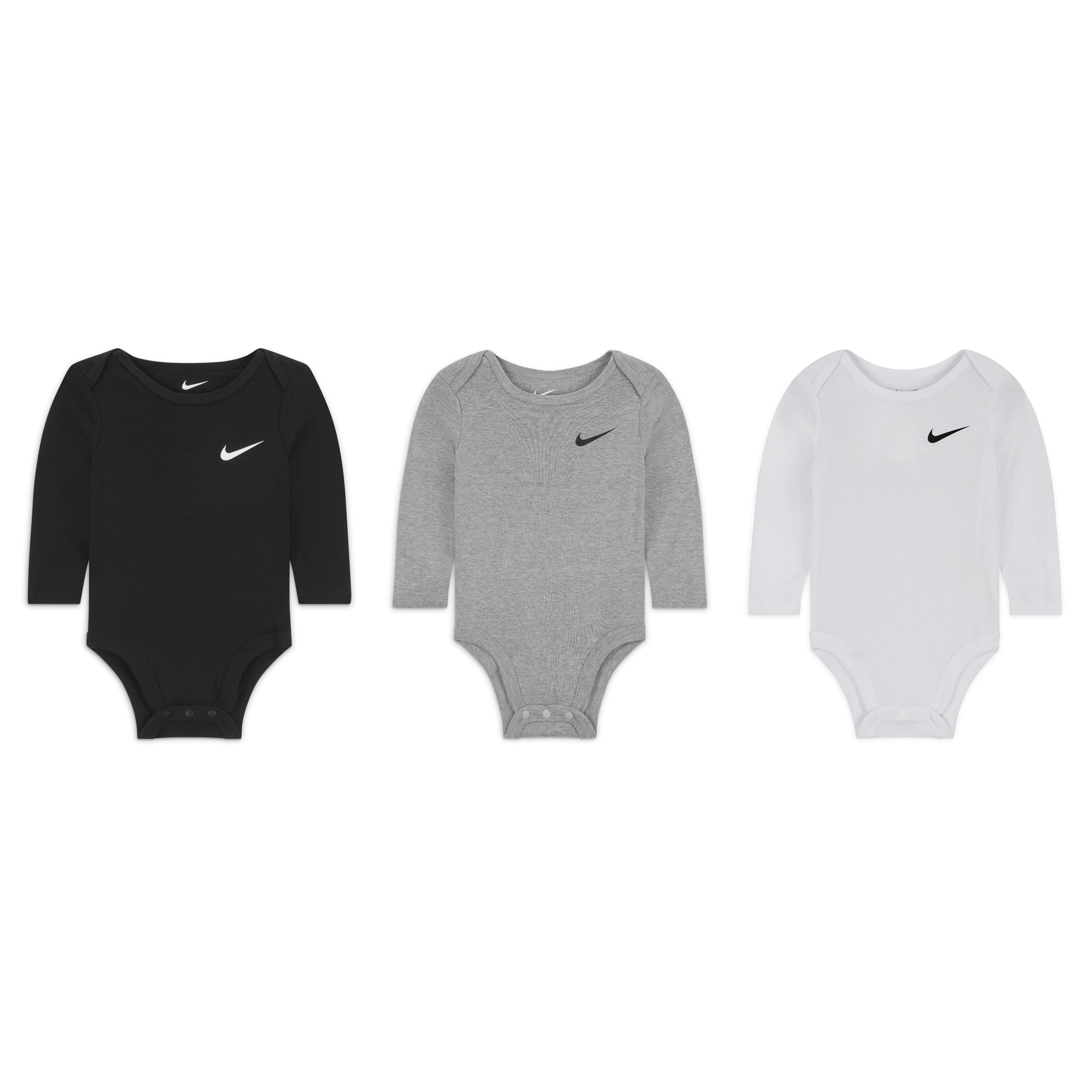 Nike Essentials Baby (0-9M) 3-Pack Long Sleeve Bodysuits