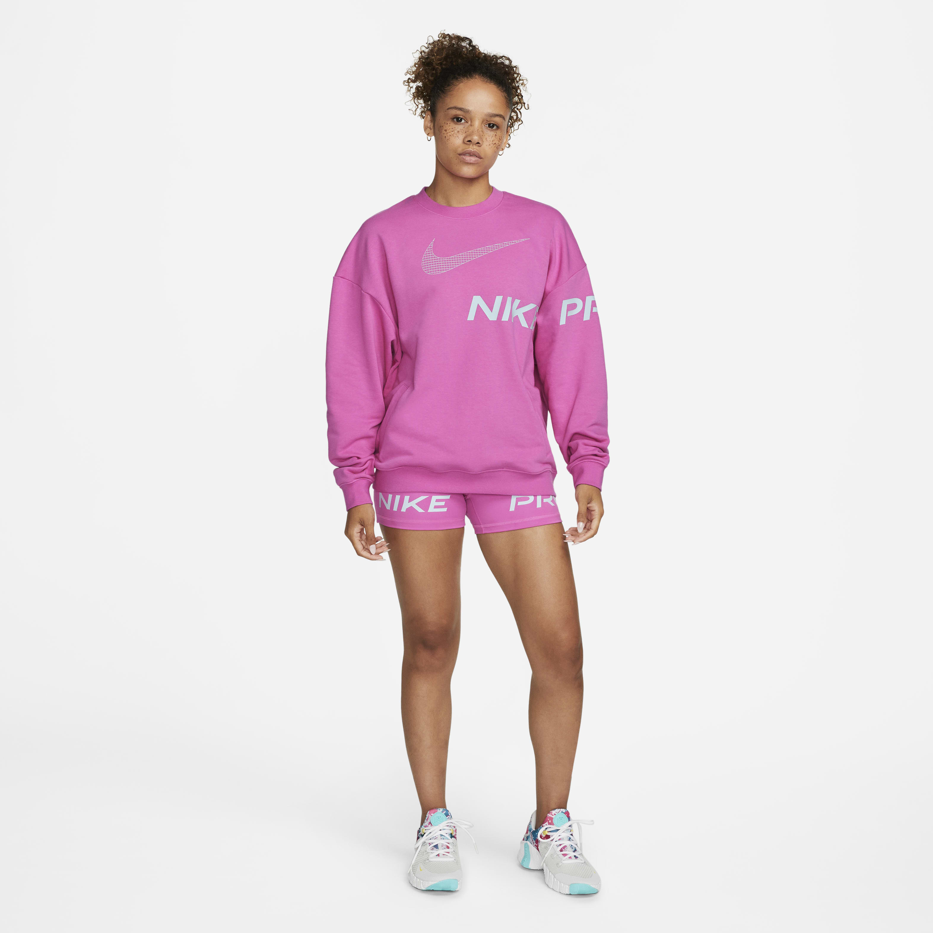 Nike Dri-FIT Get Fit Women's French Terry Graphic Crew-Neck Sweatshirt