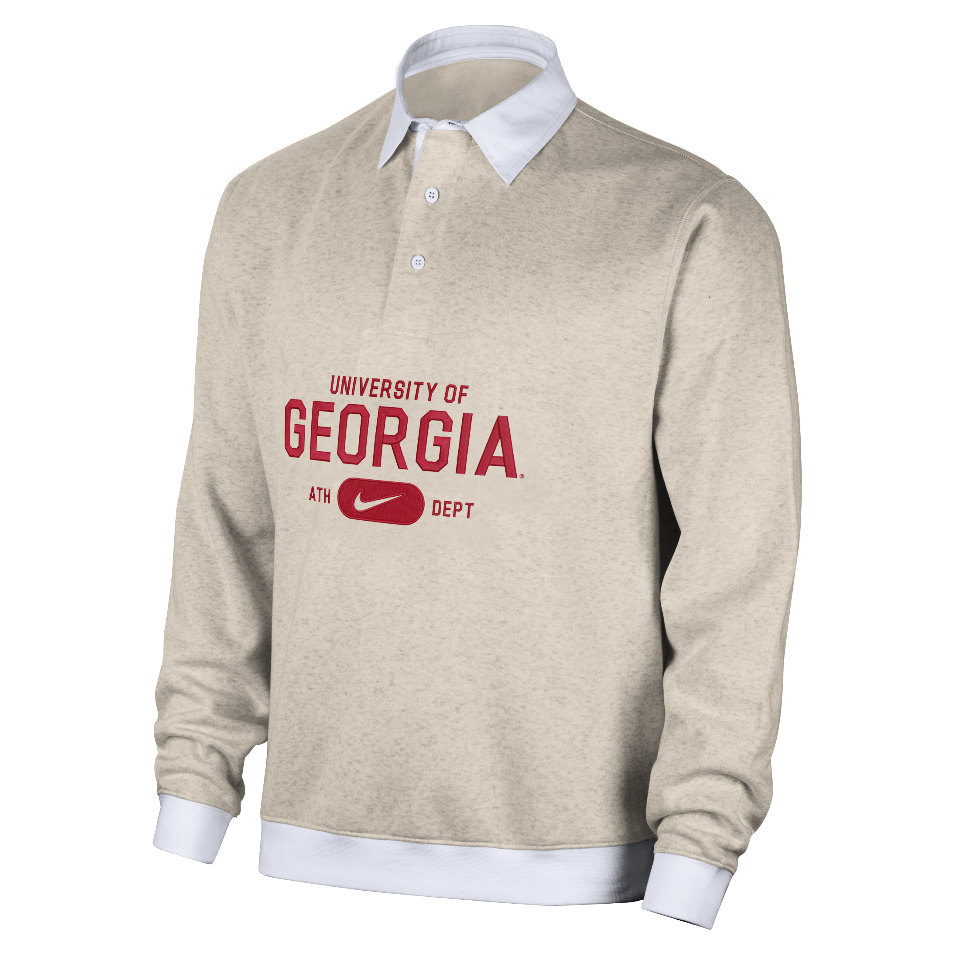 Georgia Club Fleece Men's Nike College Long-Sleeve Polo